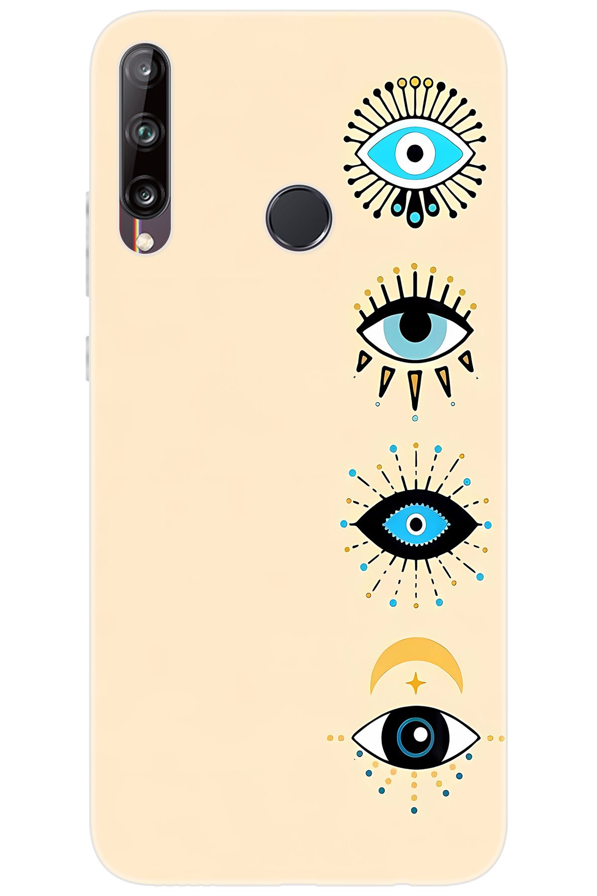 Ceppare Huawei Y7P (ART-L29) Uyumlu Kılıf Desen Baskılı Silikon Nazar Gözler STK:742 CP-VM6QdcX