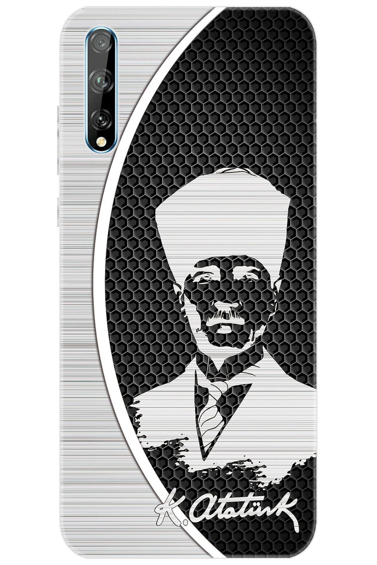 Ceppare Huawei Y8P (AQM-LX1) Uyumlu Kılıf Desen Baskılı Silikon Atatürk Tasarım STK:398 CP-ZnrDpEf