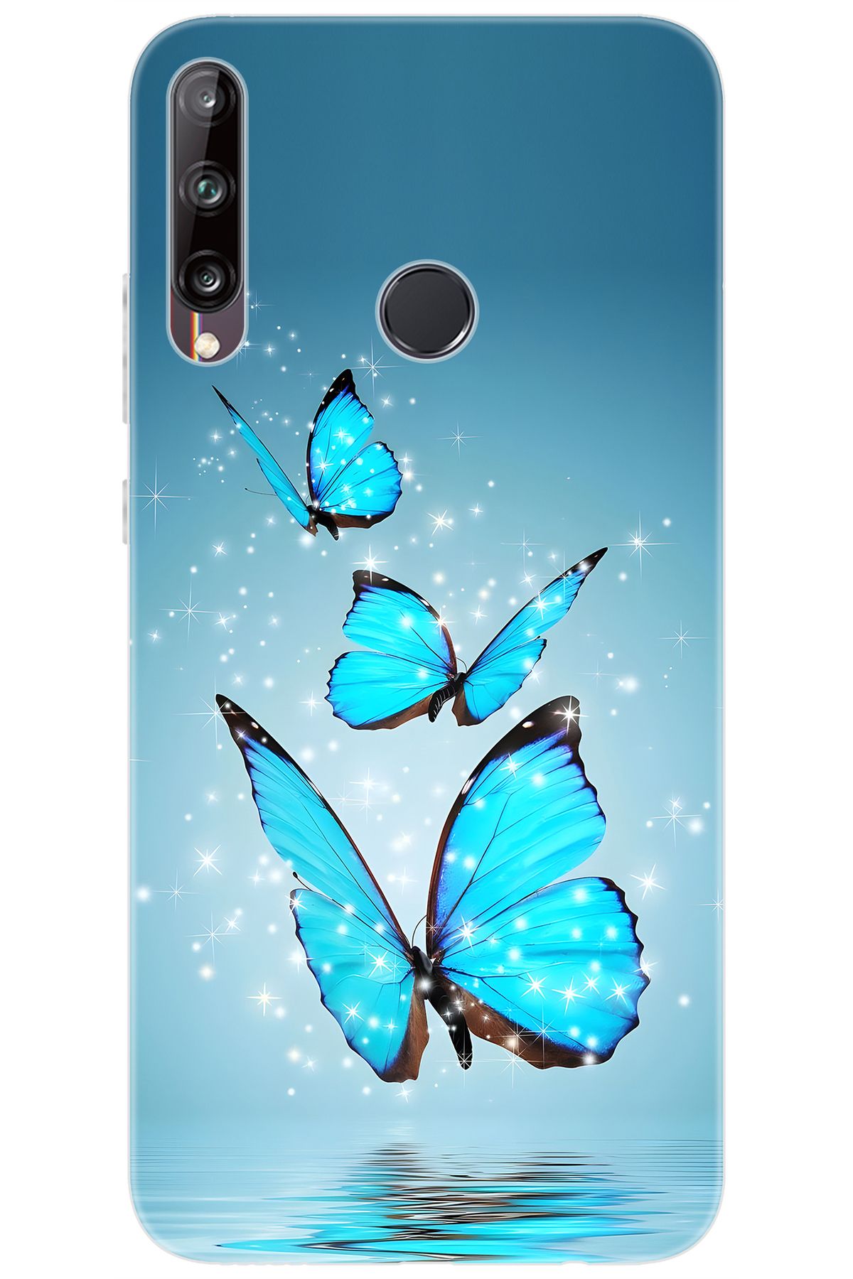 Ceppare Huawei Y7P (ART-L29) Uyumlu Kılıf Desen Baskılı Silikon Mavi Kelebek STK:710 CP-iyBJ9Iv