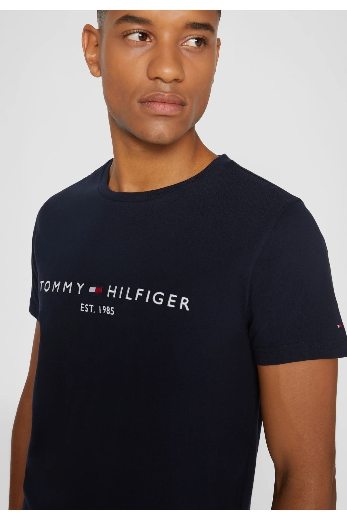 Hilfiger Denim _tommyhilfiger Erkek Organik Pamuk T-shırt Siyah