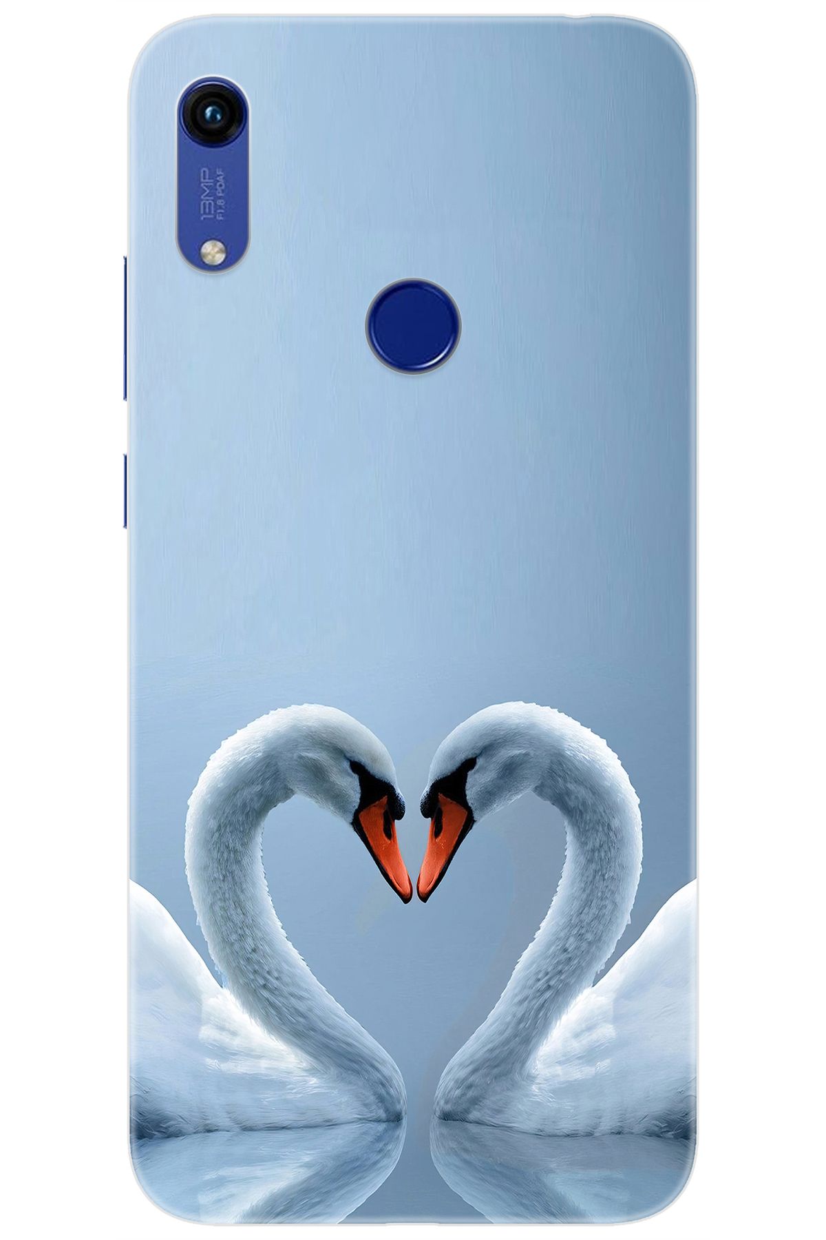 Ceppare Huawei Y6 2019 (MRD-LX1) Uyumlu Kılıf Desen Baskılı Silikon Kuğ ve Kalp STK:305 CP-L2OgXNi