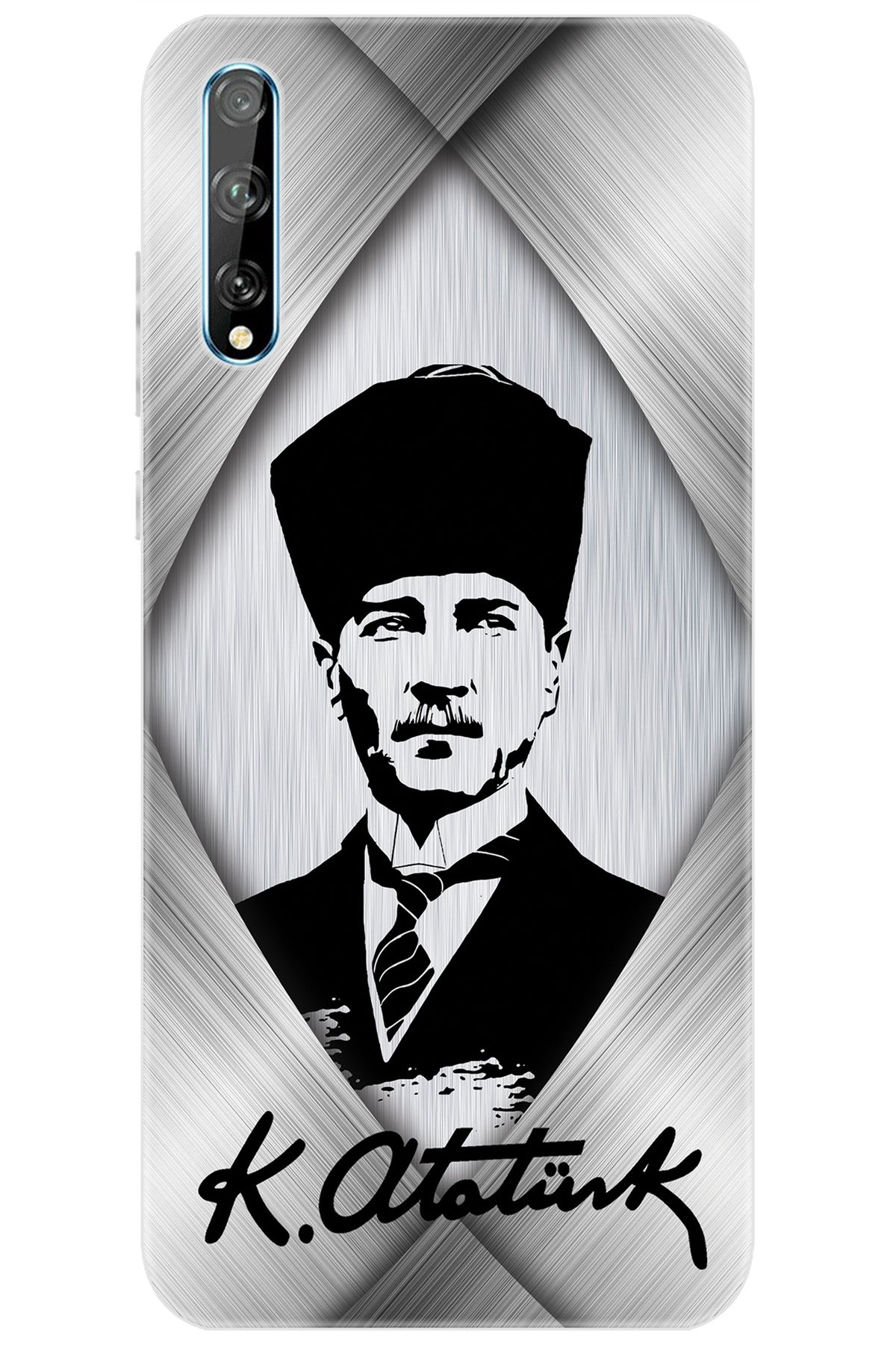 Ceppare Huawei Y8P (AQM-LX1) Uyumlu Kılıf Desen Baskılı Silikon Atatürk Tasarım STK:402 CP-P6uCdFv