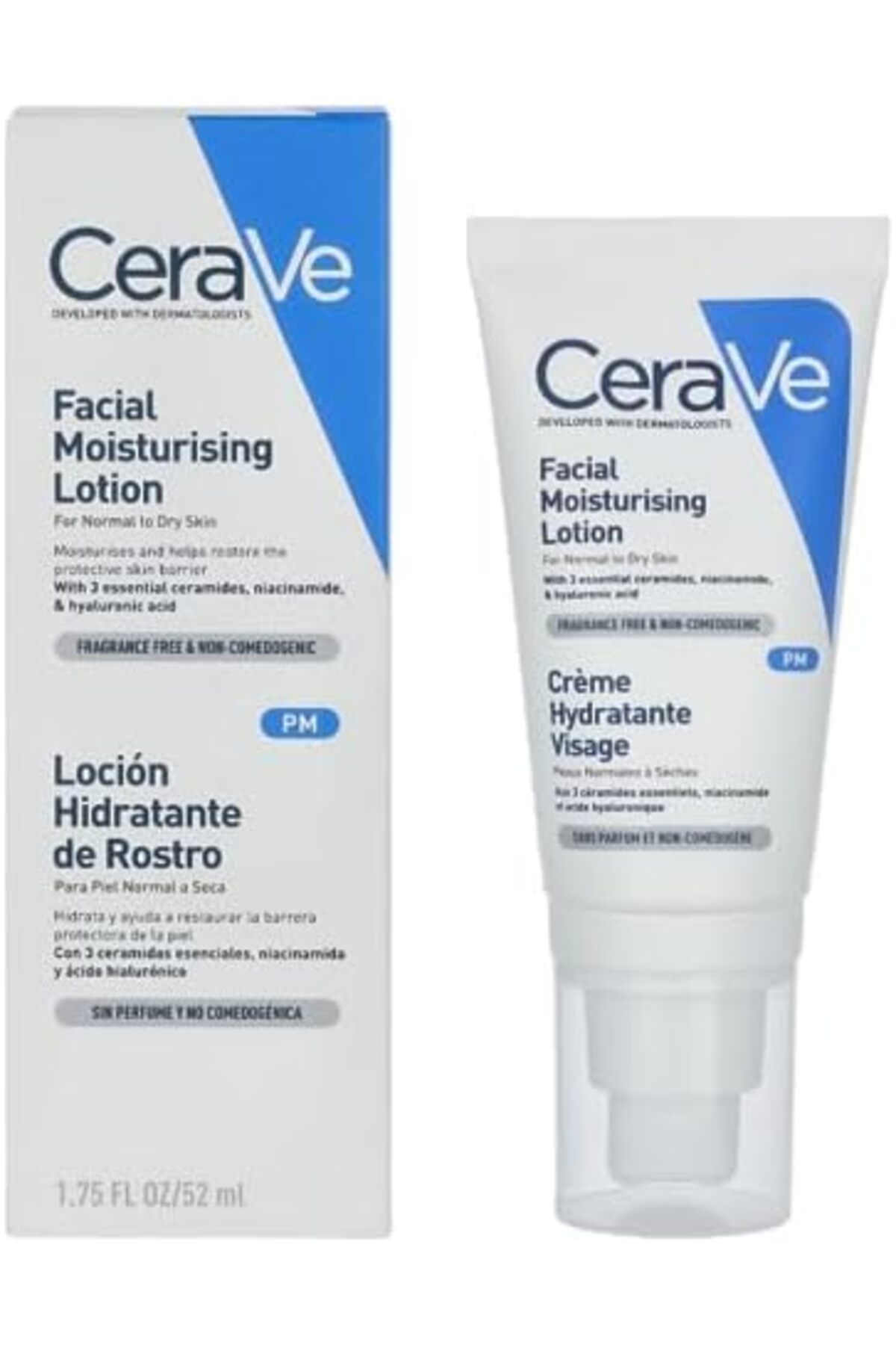CeraVe PM Facial Moisturising Lotion For Normal to Dry Skin - 52ml/1.75oz