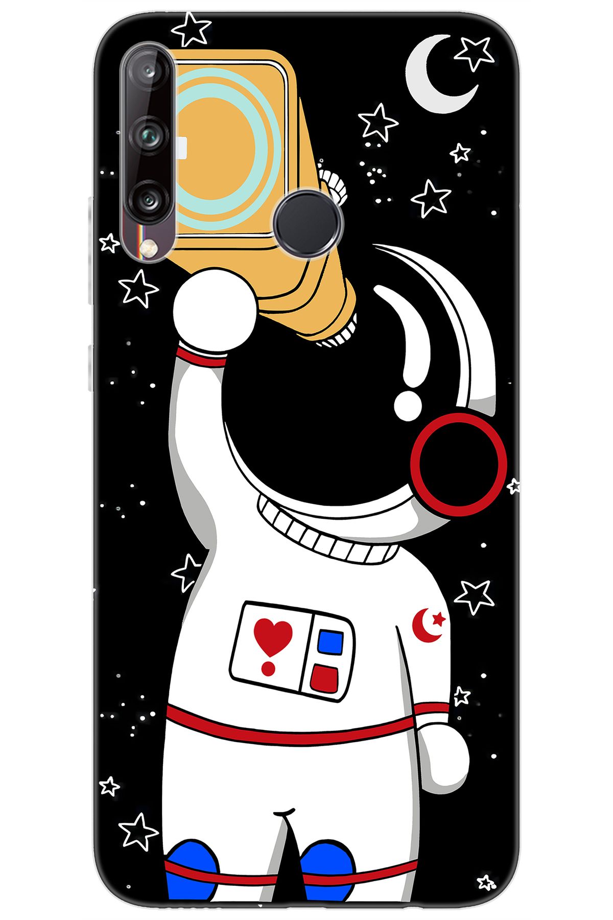 Ceppare Huawei Y7P (ART-L29) Uyumlu Kılıf Desen Baskılı Silikon Sevimli Astronot STK:100 CP-b47JXMh