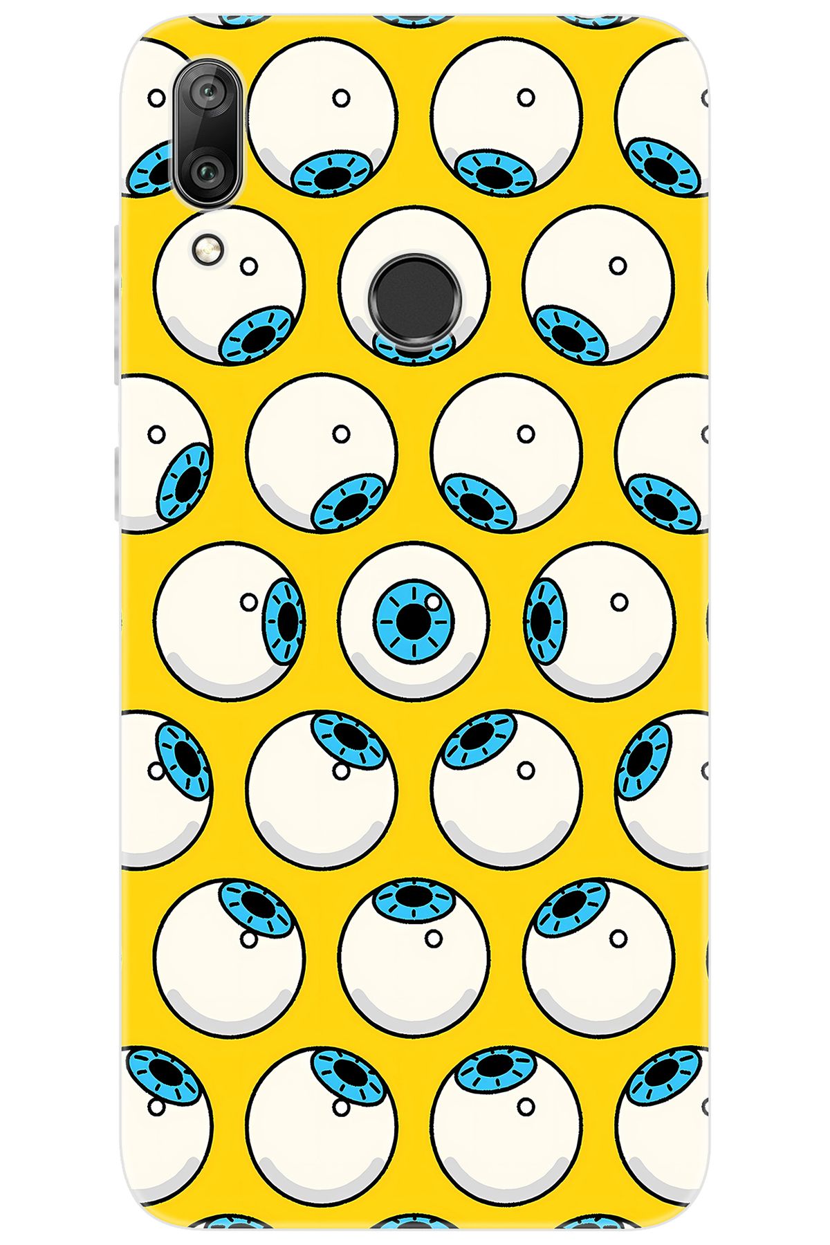 Ceppare Huawei Y7 2019 (DUB-LX1) Uyumlu Kılıf Desen Baskılı Silikon Gözler STK:619 CP-M5A6dtN