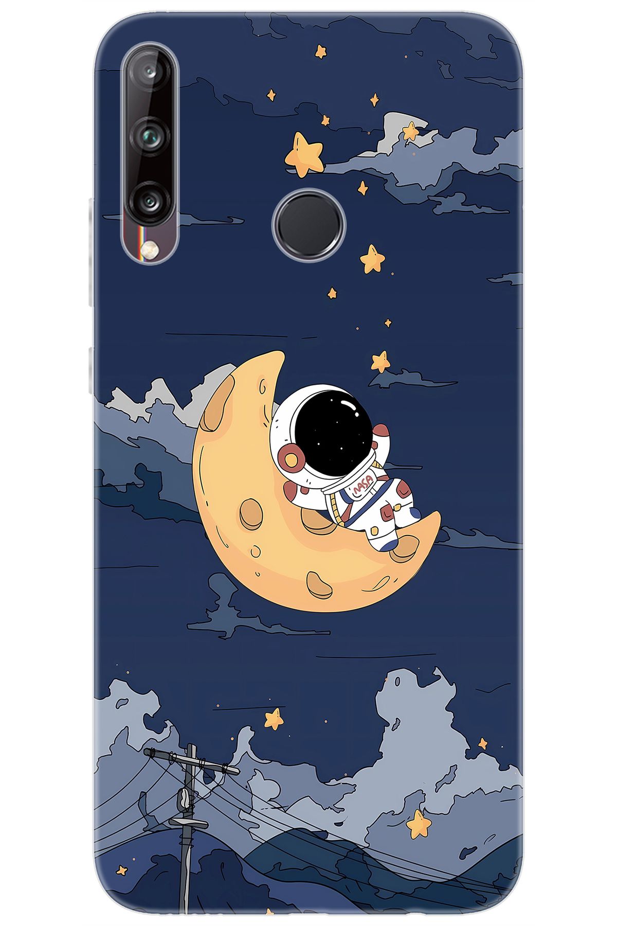 Ceppare Huawei Y7P (ART-L29) Uyumlu Kılıf Desen Baskılı Silikon Astronot STK:684 CP-4tYg8GY