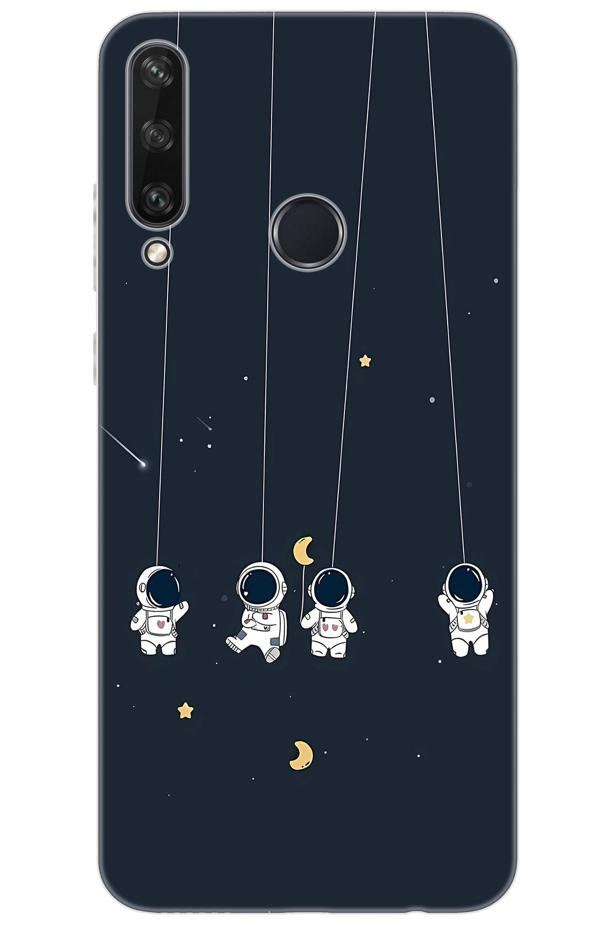 Ceppare Huawei Y6P (MED-LX9N) Uyumlu Kılıf Desen Baskılı Silikon Astronot STK:663 CP-DC6sJ23