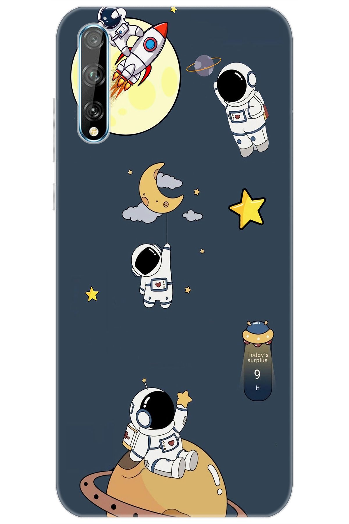 Ceppare Huawei Y8P (AQM-LX1) Uyumlu Kılıf Desen Baskılı Silikon Astronot Serisi STK:725 CP-PswYLas