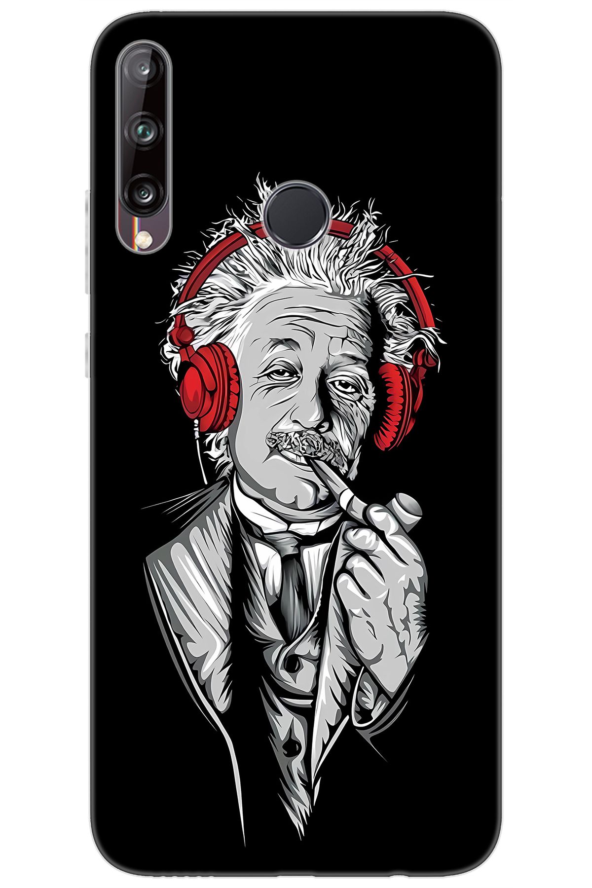 Ceppare Huawei Y7P (ART-L29) Uyumlu Kılıf Desen Baskılı Silikon Albert Einstein STK:658 CP-pRz6gAm