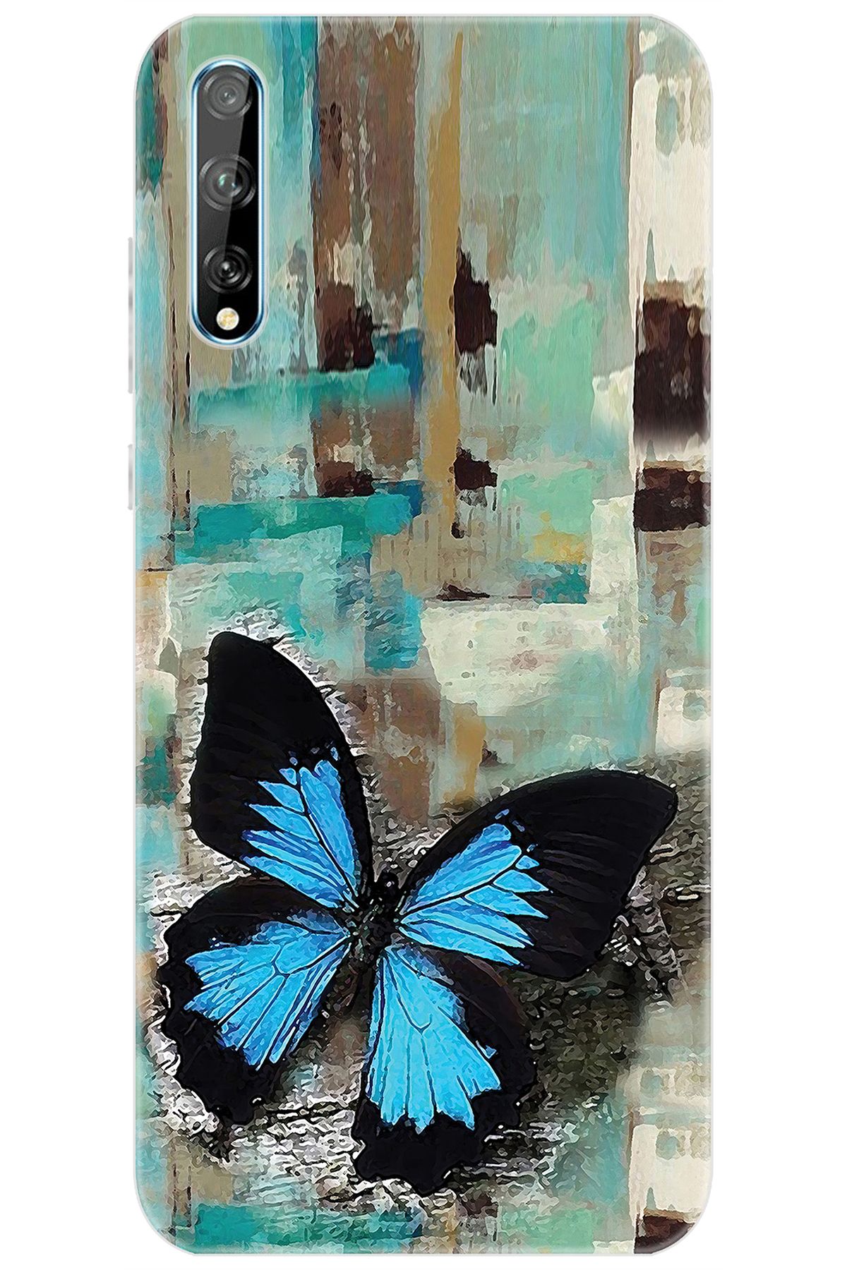 Ceppare Huawei Y8P (AQM-LX1) Uyumlu Kılıf Desen Baskılı Silikon Kelebek Resim STK:549 CP-rhJvynS