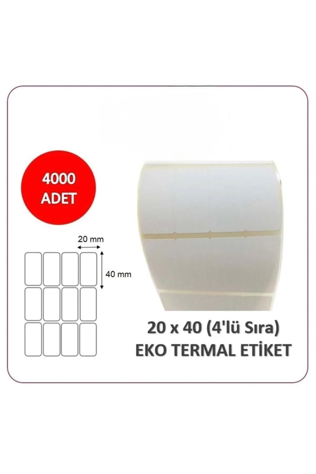 Ambalaj Evi Barkod Etiketi 20x40 4 Lü Termal 4000 Adet 4 lü