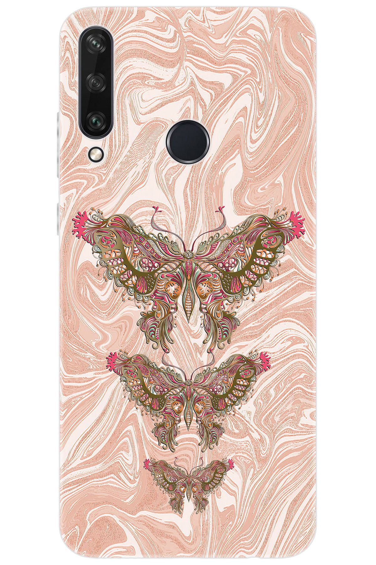 Ceppare Huawei Y6P (MED-LX9N) Uyumlu Kılıf Desen Baskılı Silikon Kelebek Resim STK:552 CP-QC74ZSt