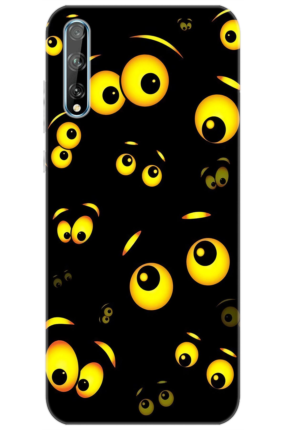 Ceppare Huawei Y8P (AQM-LX1) Uyumlu Kılıf Desen Baskılı Silikon Emoji Gözler STK:746 CP-qjPX4yr