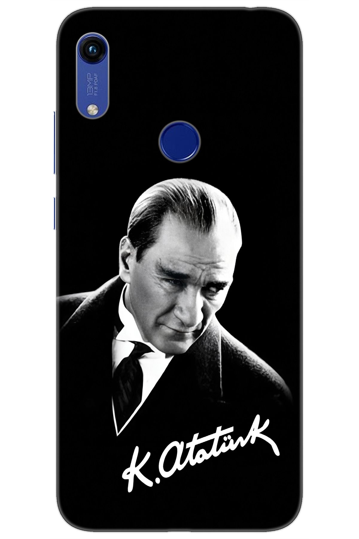 Ceppare Huawei Y6 2019 (MRD-LX1) Uyumlu Kılıf Desenli Silikon Mustafa Kemal Atatürk STK:390 CP-8jpcCPB