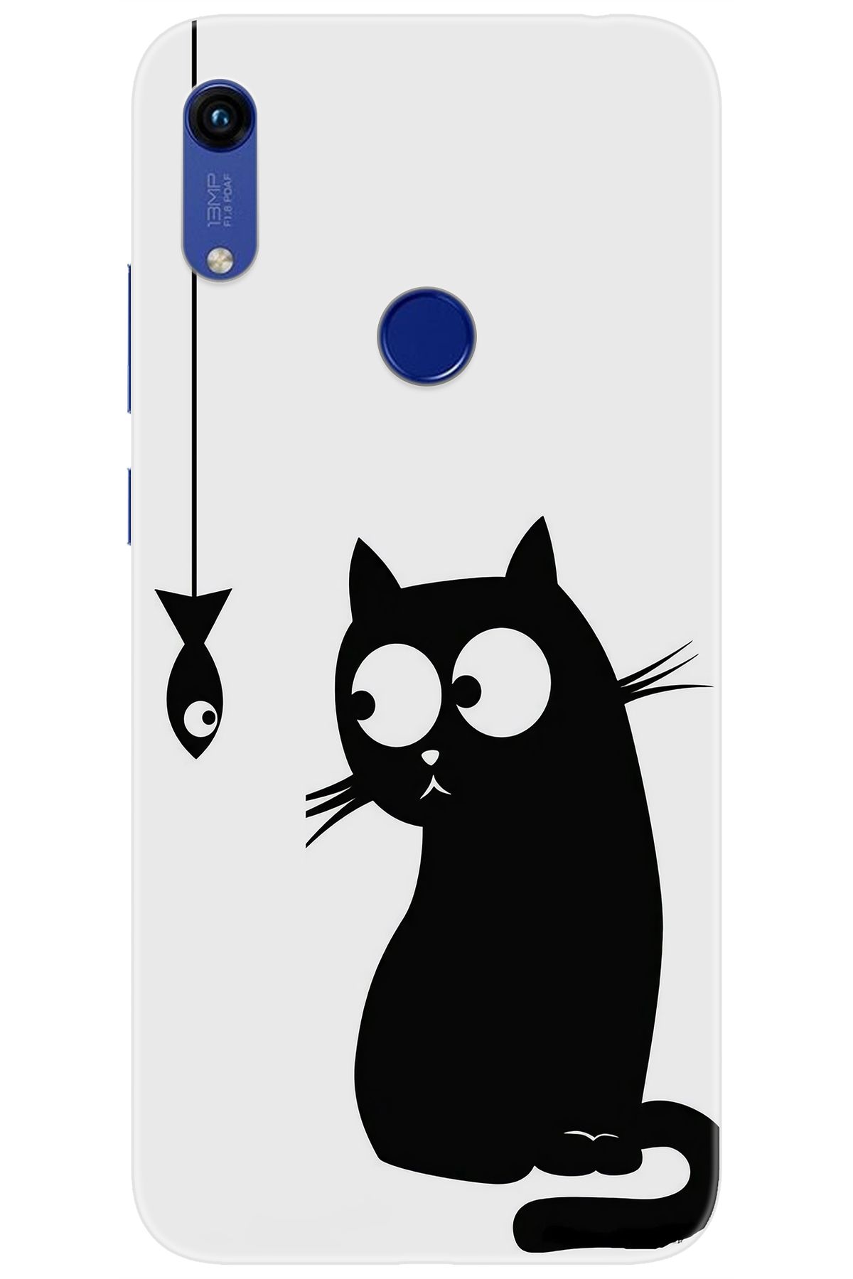 Ceppare Huawei Y6 2019 (MRD-LX1) Uyumlu Kılıf Desen Baskılı Silikon Balık ve Kedi STK:747 CP-ljGAPCQ