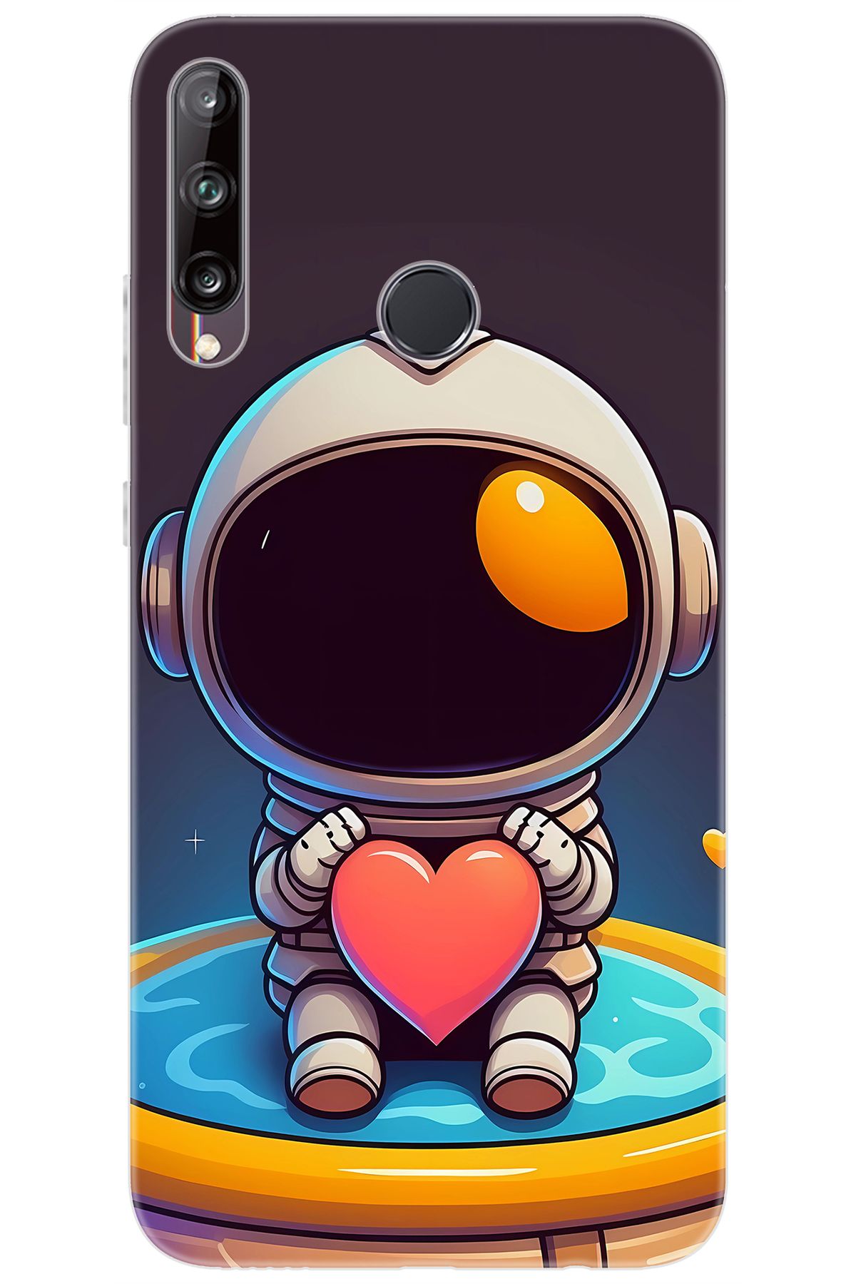 Ceppare Huawei Y7P (ART-L29) Uyumlu Kılıf Desen Baskılı Silikon Sevimli Astronot STK:659 CP-6E49bky