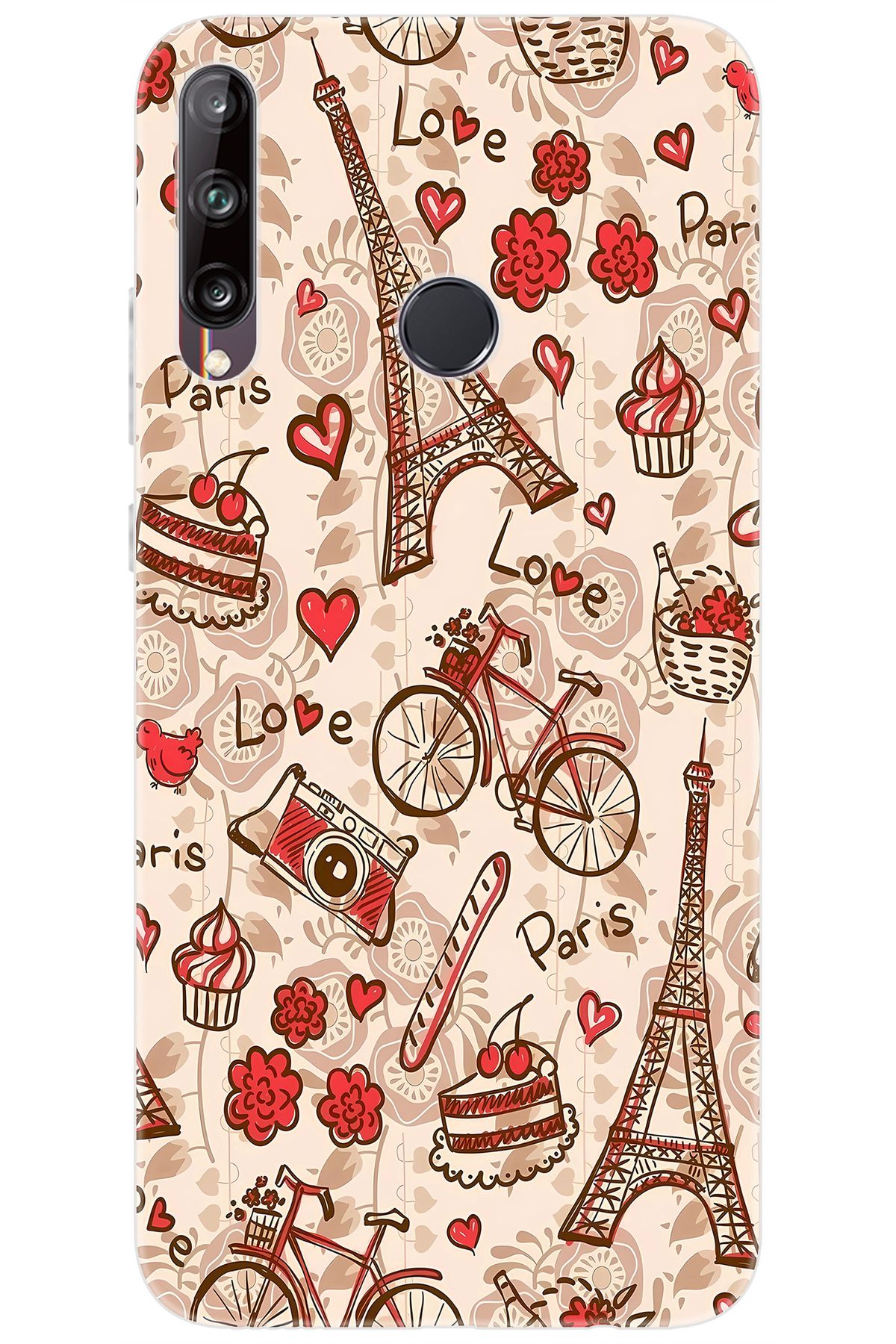 Ceppare Huawei Y7P (ART-L29) Uyumlu Kılıf Desen Baskılı Silikon Eyfel Serisi STK:678 CP-2ar1OXX