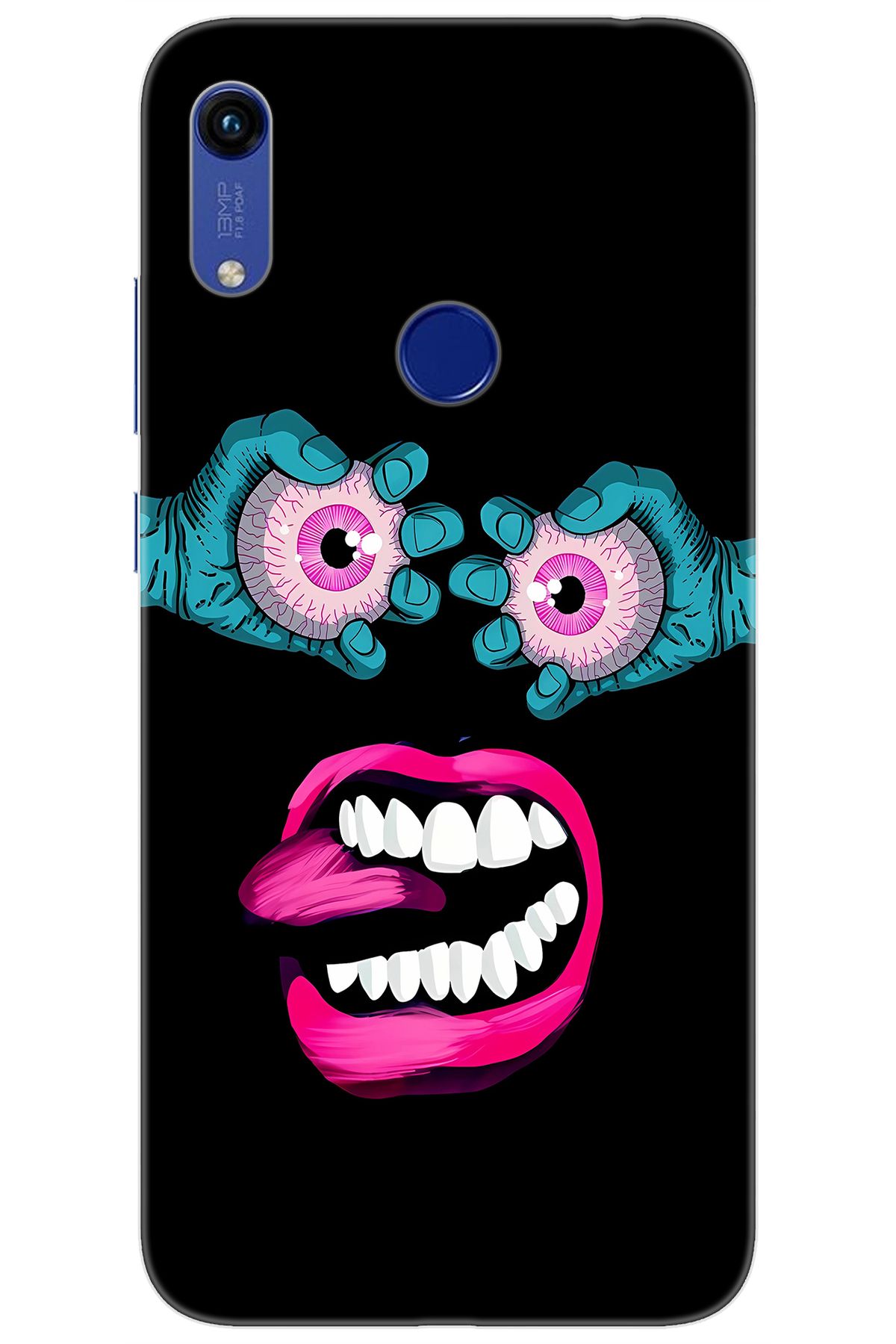 Ceppare Huawei Y6S 2019 (JAT-L41) Uyumlu Kılıf Desen Baskılı Silikon Çılgın Gözler STK:657 CP-l2SGl0x