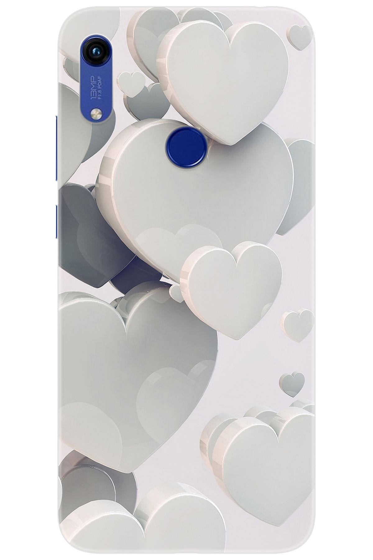 Ceppare Huawei Y6 PRO 2019 (MRD-LX2) Uyumlu Kılıf Desen Baskılı Silikon Beyaz Kalpler STK:259 CP-twMqIHr