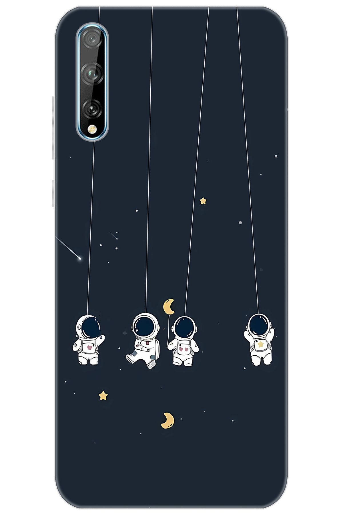 Ceppare Huawei Y8P (AQM-LX1) Uyumlu Kılıf Desen Baskılı Silikon Astronot STK:663 CP-5zsKHmr