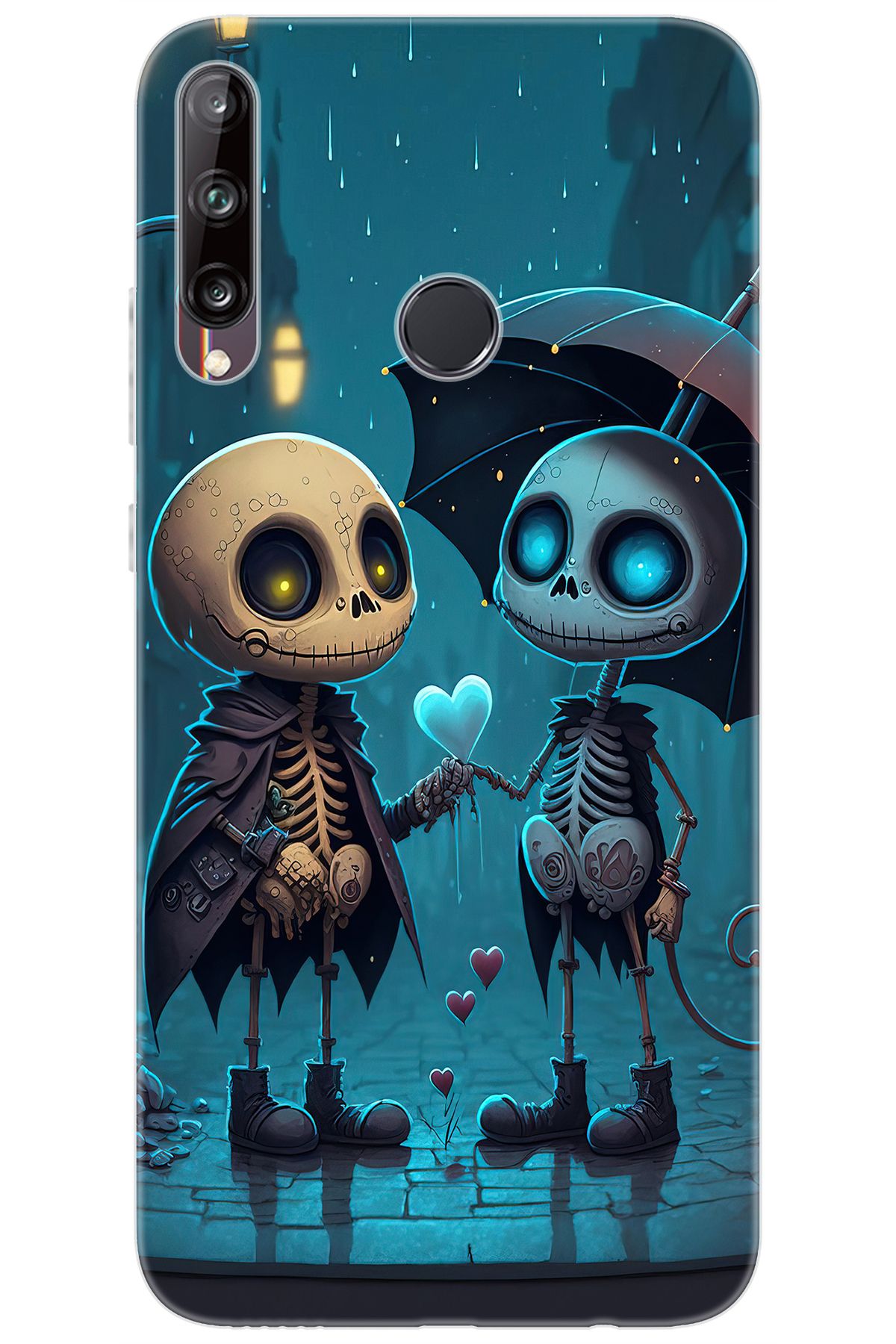 Ceppare Huawei Y7P (ART-L29) Uyumlu Kılıf Desen Baskılı Silikon Aşık İskeletler STK:733 CP-HPAsMAw