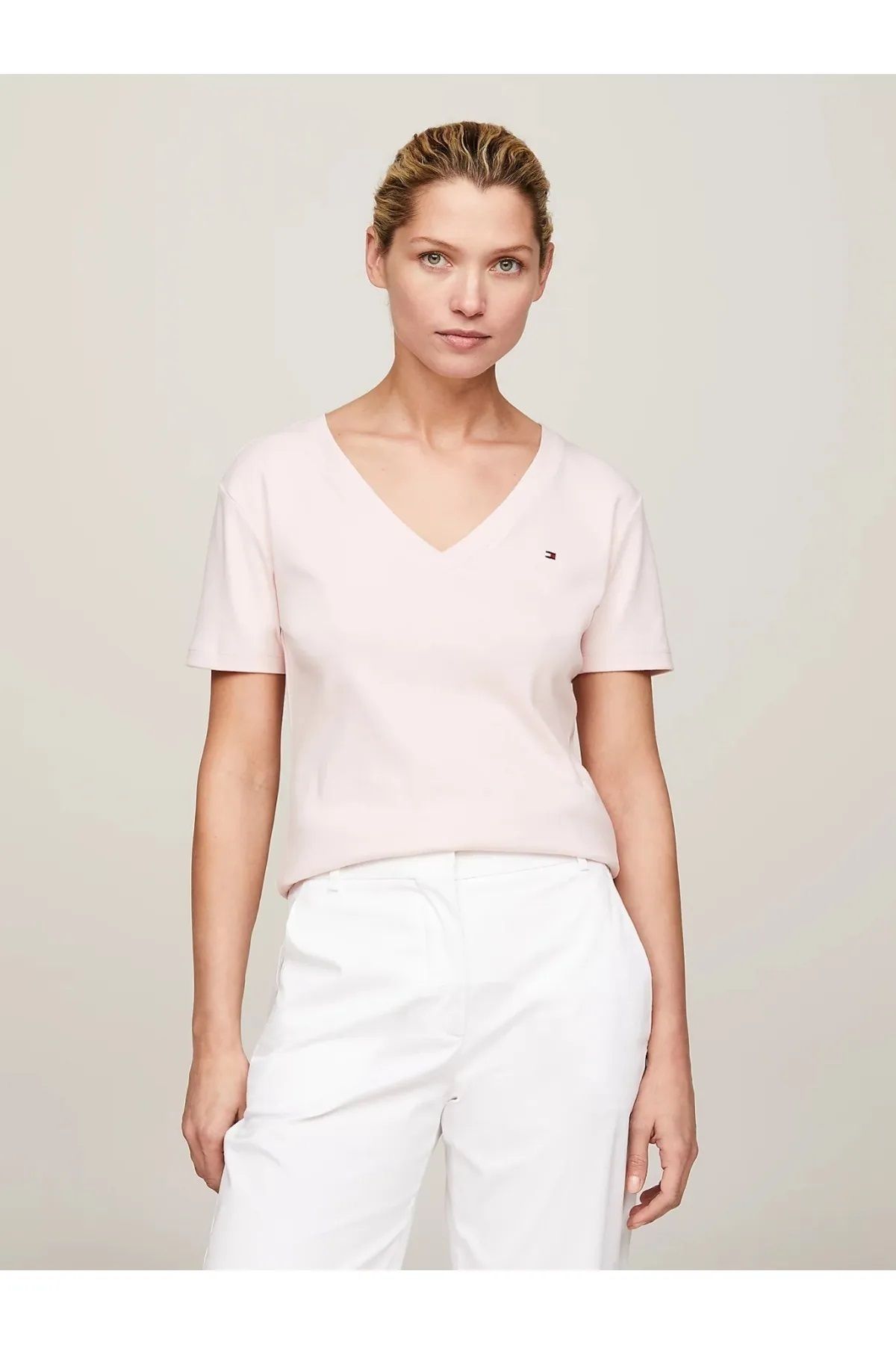 Hilfiger Denim _.TommyHilfiger V Yaka C-NK ORGANİK pamuk TShirt