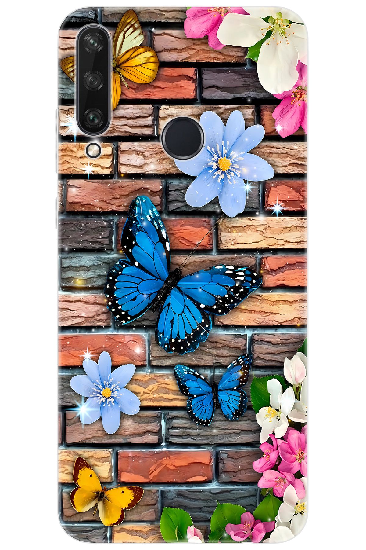 Ceppare Huawei Y6P (MED-LX9N) Uyumlu Kılıf Desen Baskılı Silikon Kelebek STK:672 CP-WiPfPMv