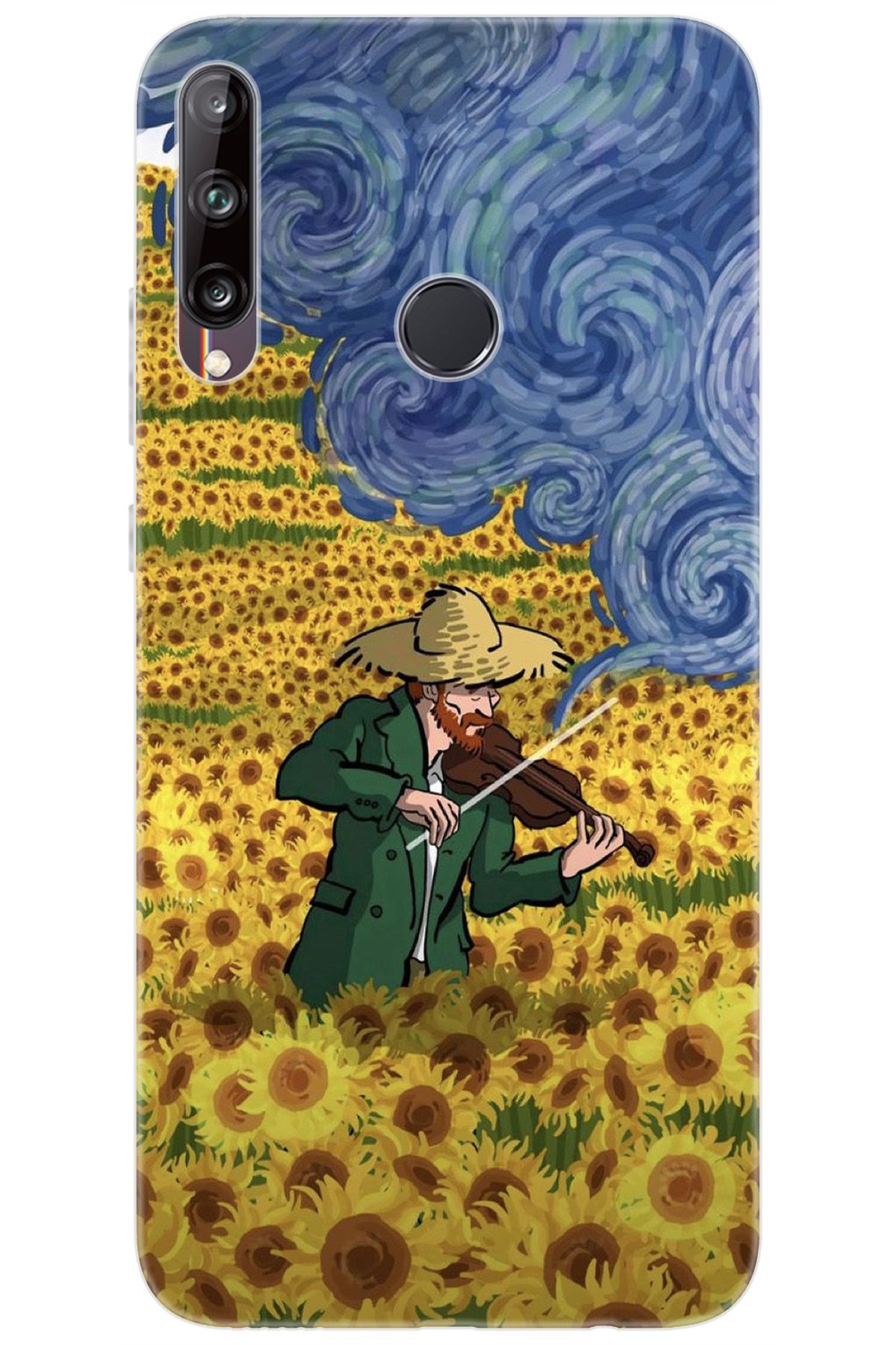 Ceppare Huawei Y7P (ART-L29) Uyumlu Kılıf Desen Silikon Sunflower Ayçiçeği Tarlası S:756 CP-jukBT0n