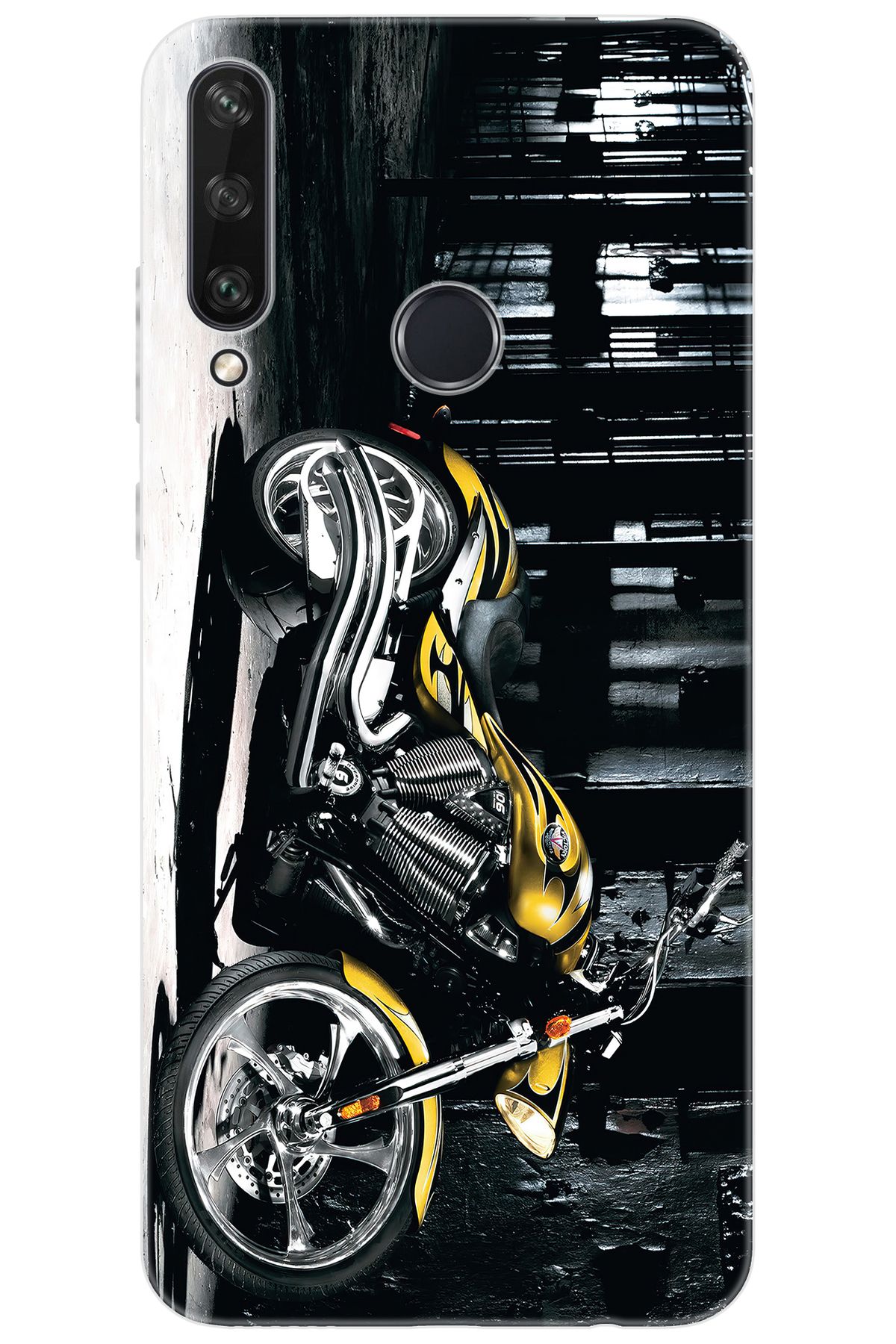 Ceppare Huawei Y6P (MED-LX9N) Uyumlu Kılıf Desen Baskılı Silikon Motorcycle STK:297 CP-UZGuWtA
