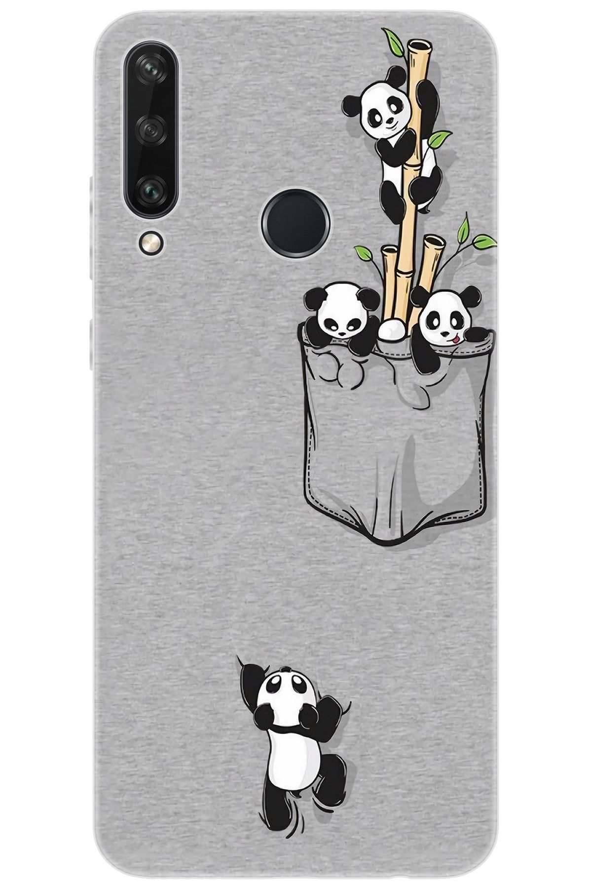 Ceppare Huawei Y6P (MED-LX9N) Uyumlu Kılıf Desen Baskılı Silikon Pandalar STK:749 CP-4MM04cT