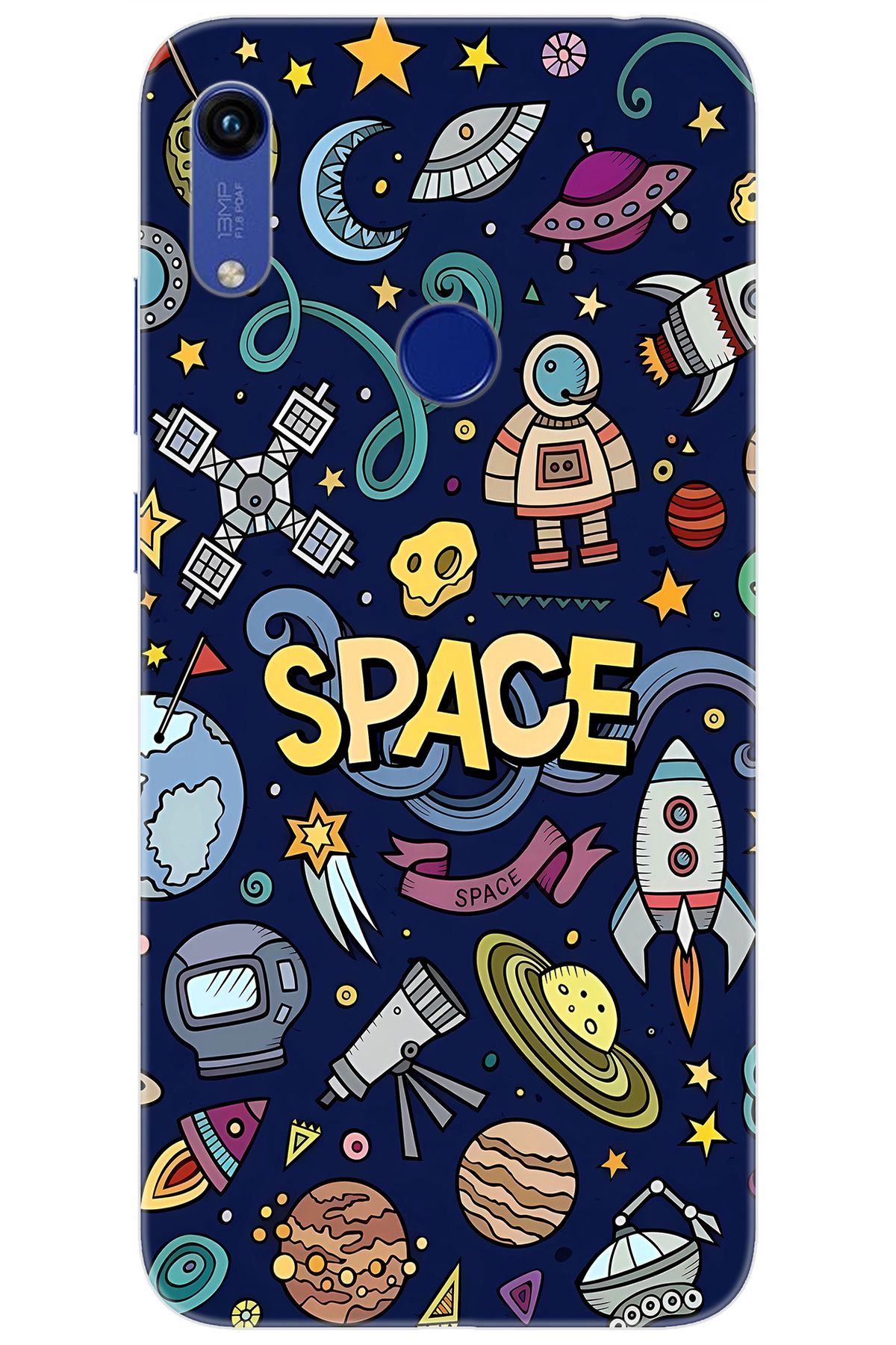 Ceppare Huawei Y6 PRO 2019 (MRD-LX2) Uyumlu Kılıf Desen Baskılı Silikon Space STK:623 CP-FVTn7o2