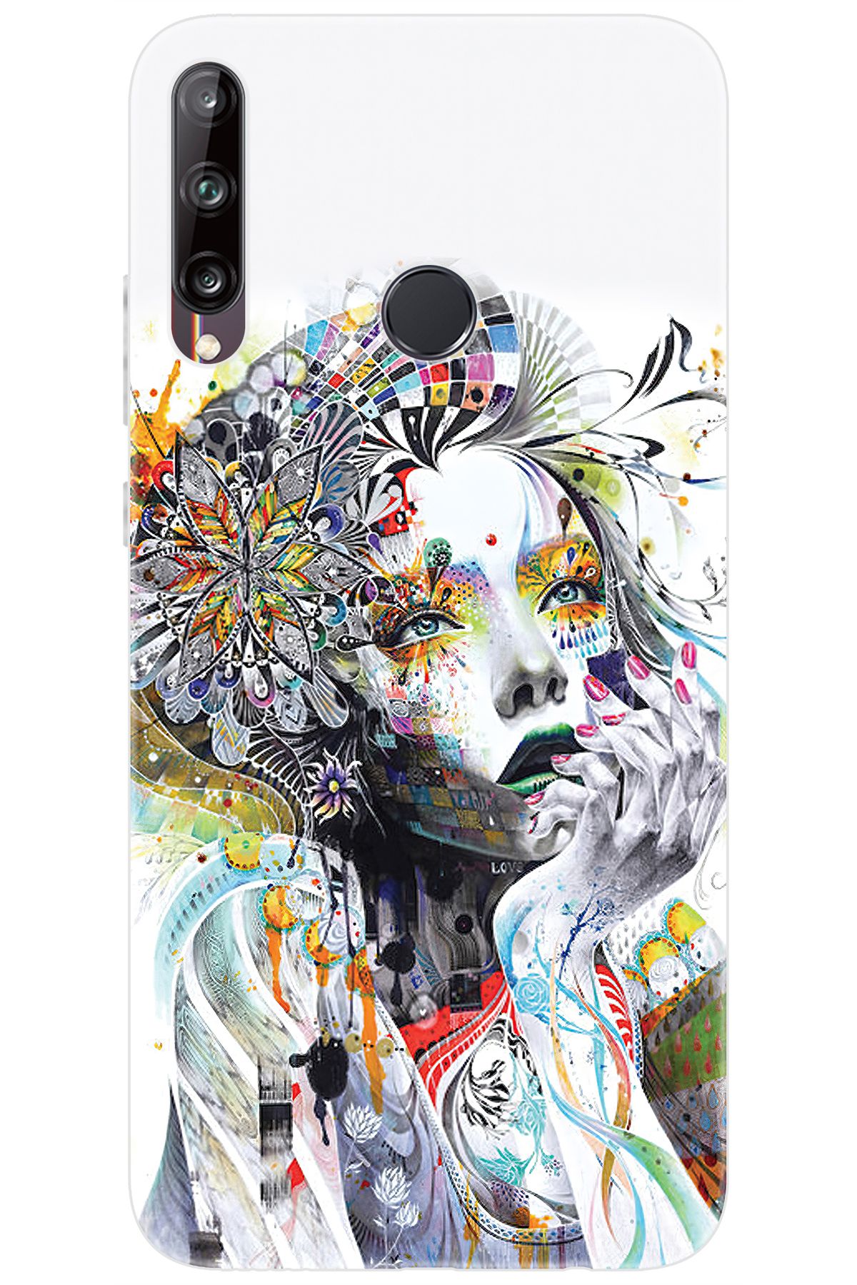 Ceppare Huawei Y7P (ART-L29) Uyumlu Kılıf Desen Baskılı Silikon Düşünen Kız STK:574 CP-kwTAZmU