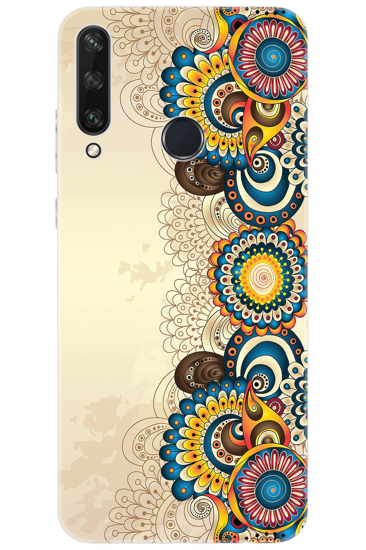 Ceppare Huawei Y6P (MED-LX9N) Uyumlu Kılıf Desen Baskılı Silikon Dekoratif Çiçek STK:531 CP-lyaMRm5