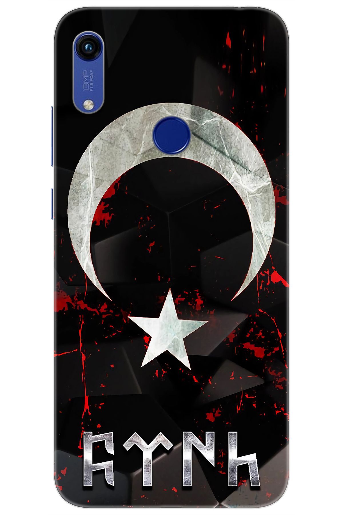 Ceppare Huawei Y6S 2019 (JAT-L41) Uyumlu Kılıf Desen Silikon Ay Yıldız ve Göktürkçe STK:636 CP-wMufOVh