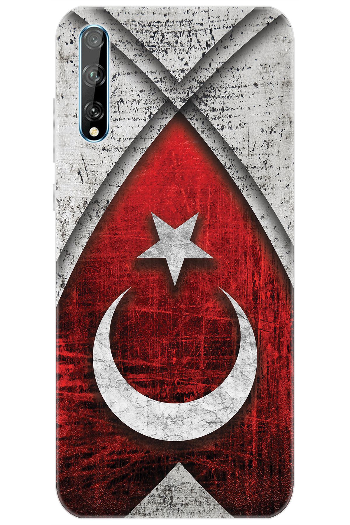 Ceppare Huawei Y8P (AQM-LX1) Uyumlu Kılıf Desen Baskılı Silikon Türk Bayrağı STK:380 CP-t3660VO