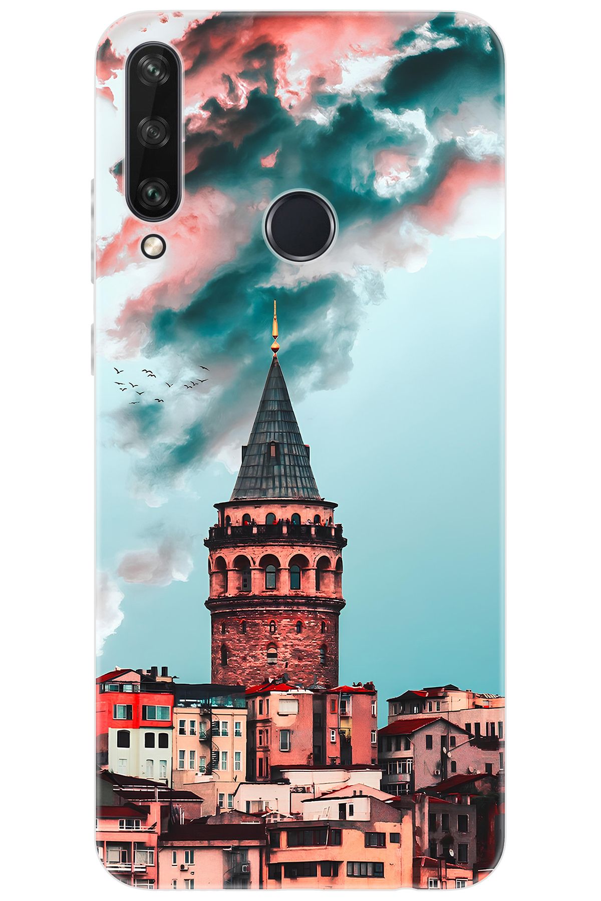 Ceppare Huawei Y6P (MED-LX9N) Uyumlu Kılıf Desen Baskılı Silikon Galata Kulesi STK:688 CP-9VeSxTs
