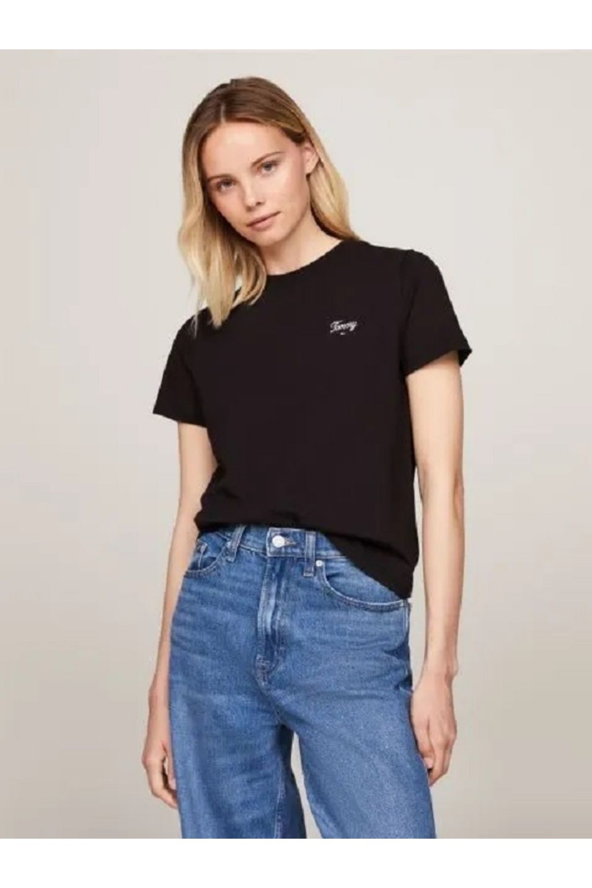 Hilfiger Denim _TommyHilfiger.Pure Cotton Script Logo T-Shirt
