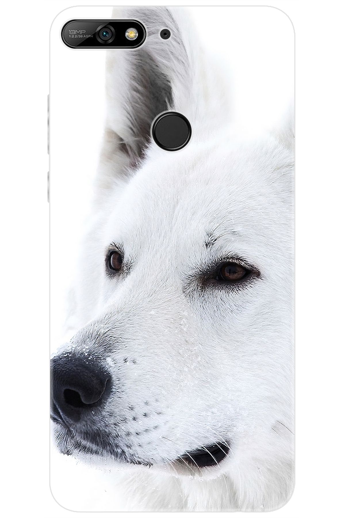 Ceppare Huawei Y7 PRO 2018 (LDN-LX2) Uyumlu Kılıf Desen Baskılı Silikon Beyaz Kurt STK:169 CP-lWuzCqU