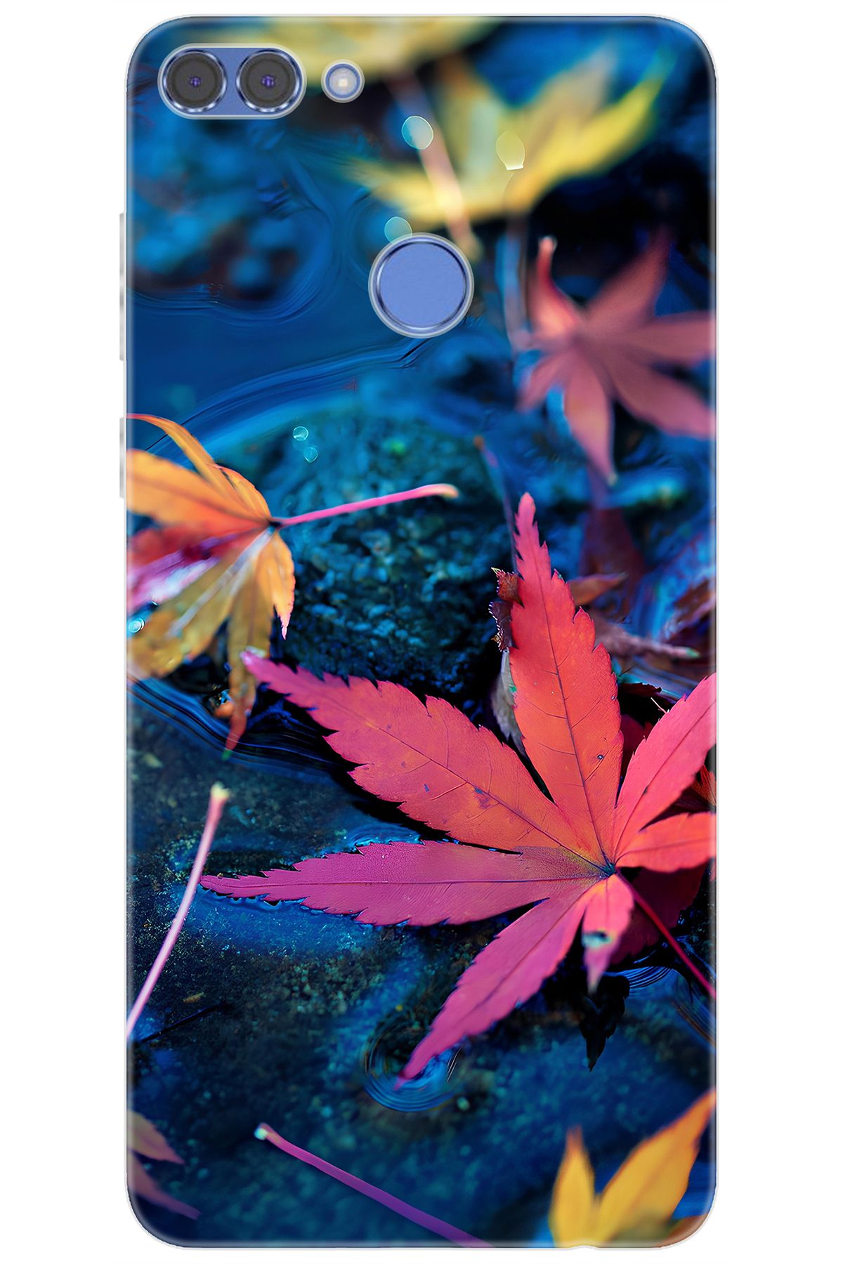 Ceppare Huawei Y9 2018 (FLA-LX1/LX2) Uyumlu Kılıf Desen Baskılı Silikon Yapraklar STK:702 CP-jEm5hK9