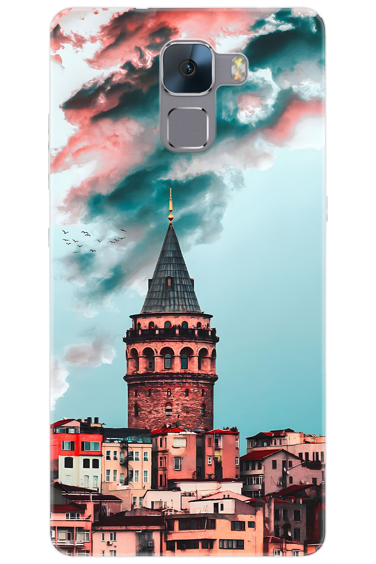 Ceppare Huawei Honor 7 (PLK-L01) Uyumlu Kılıf Desen Baskılı Silikon Galata Kulesi STK:688 CP-NiEwhvX