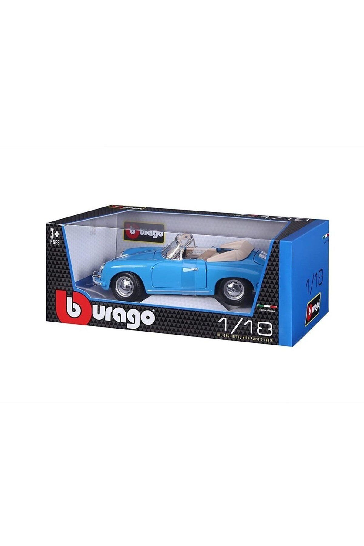 OEM 12025 Burago 1:18 Porsche 356B Cabriolet 1961 Model Araba