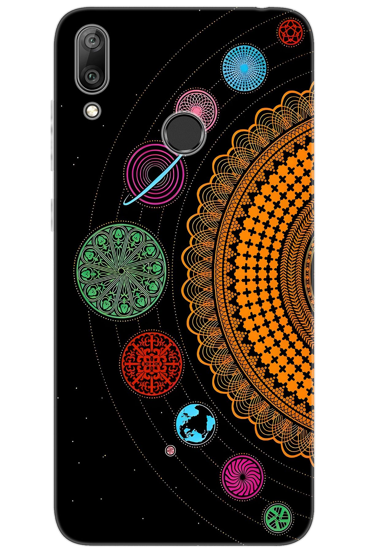 Ceppare Huawei Y7 PRO 2019 (DUB-LX2) Uyumlu Kılıf Desen Baskı Silikon Gezegenler Tasarım STK:648 CP-VfXYXuL