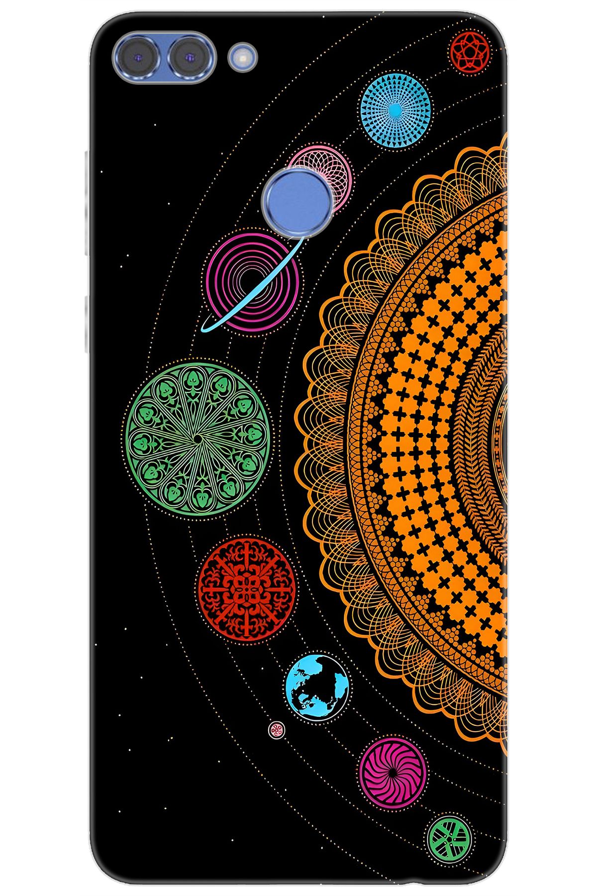 Ceppare Huawei Y9 2018 (FLA-LX1/LX2) Uyumlu Kılıf Desen Baskı Silikon Gezegenler Tasarım STK:648 CP-Df1deJ2