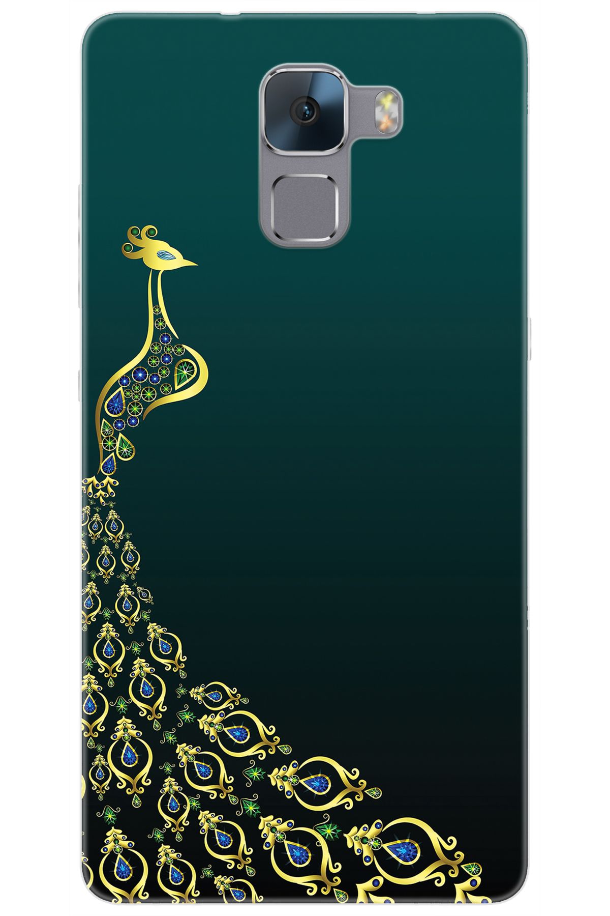Ceppare Huawei Honor 7 (PLK-L01) Uyumlu Kılıf Desen Baskılı Silikon Tavus Kuşu STK:540 CP-36YlYtB