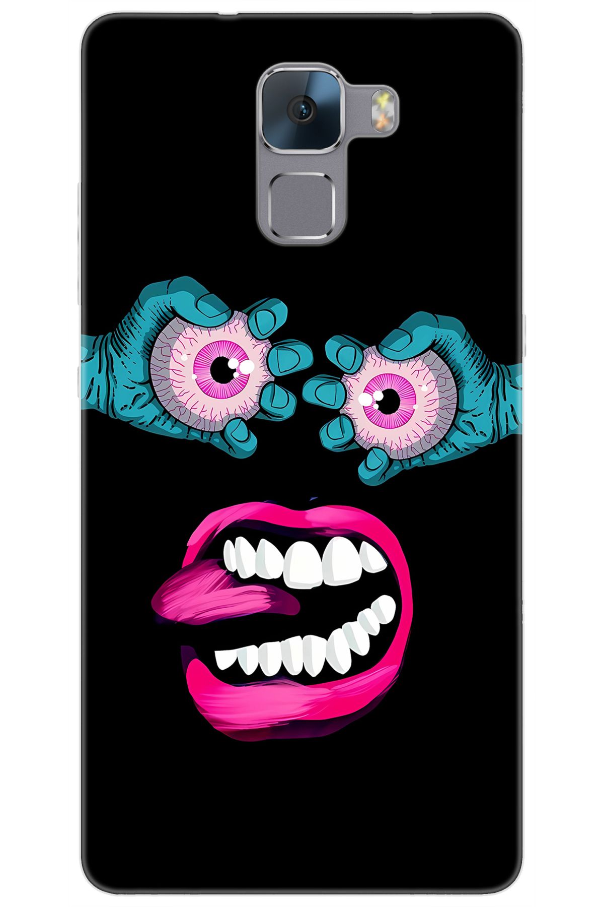 Ceppare Huawei Honor 7 (PLK-L01) Uyumlu Kılıf Desen Baskılı Silikon Çılgın Gözler STK:657 CP-iR02FGM