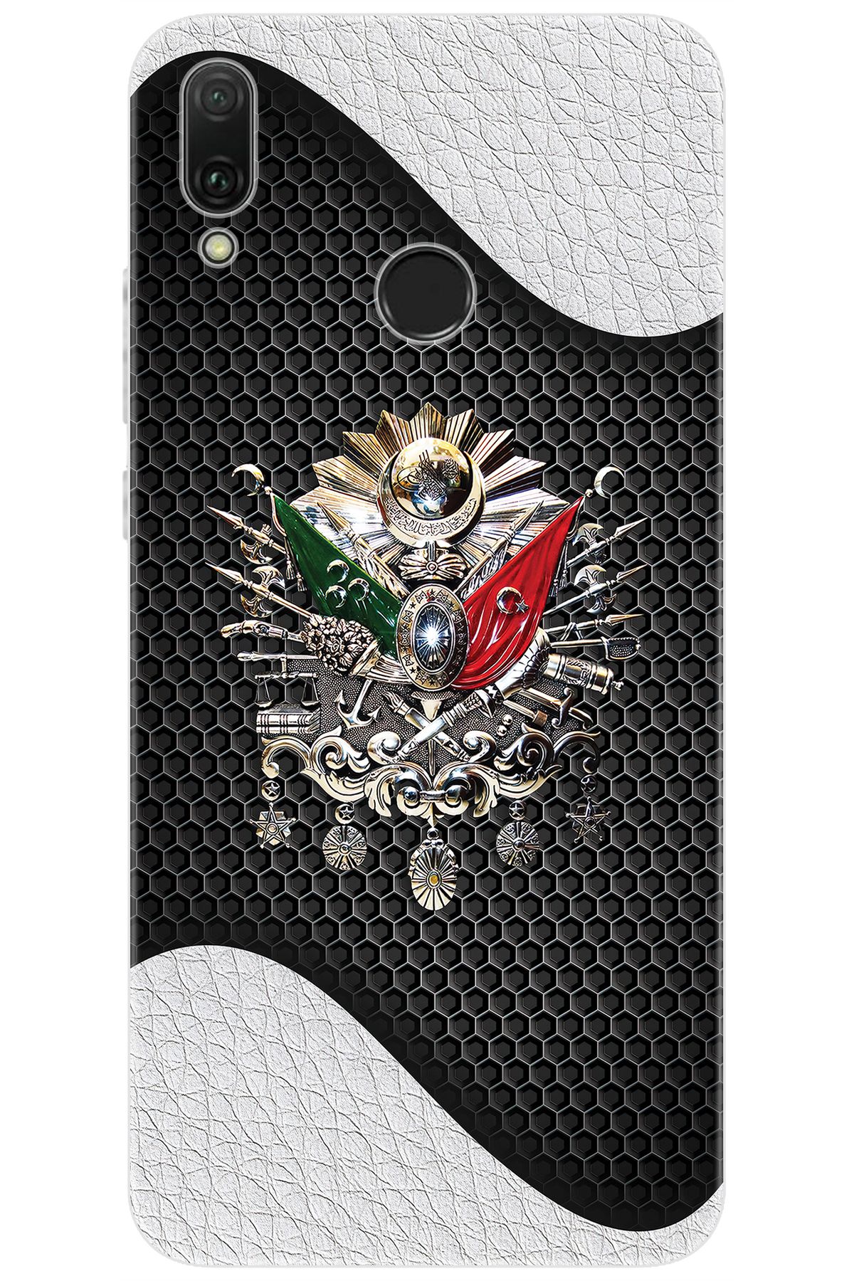 Ceppare Huawei Y9 2019 (JKM-LX1/LX2) Uyumlu Kılıf Desen Baskılı Silikon Osmanlı Tuğra STK:415 CP-otEcCoa