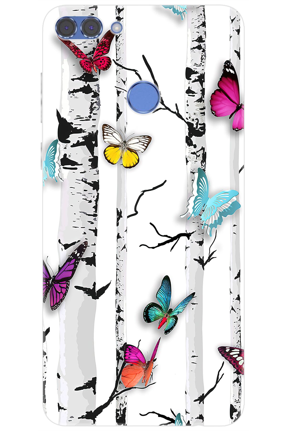 Ceppare Huawei Y9 2018 (FLA-LX1/LX2) Uyumlu Kılıf Desen Baskılı Silikon Kelebekler STK:149 CP-GF2R8is