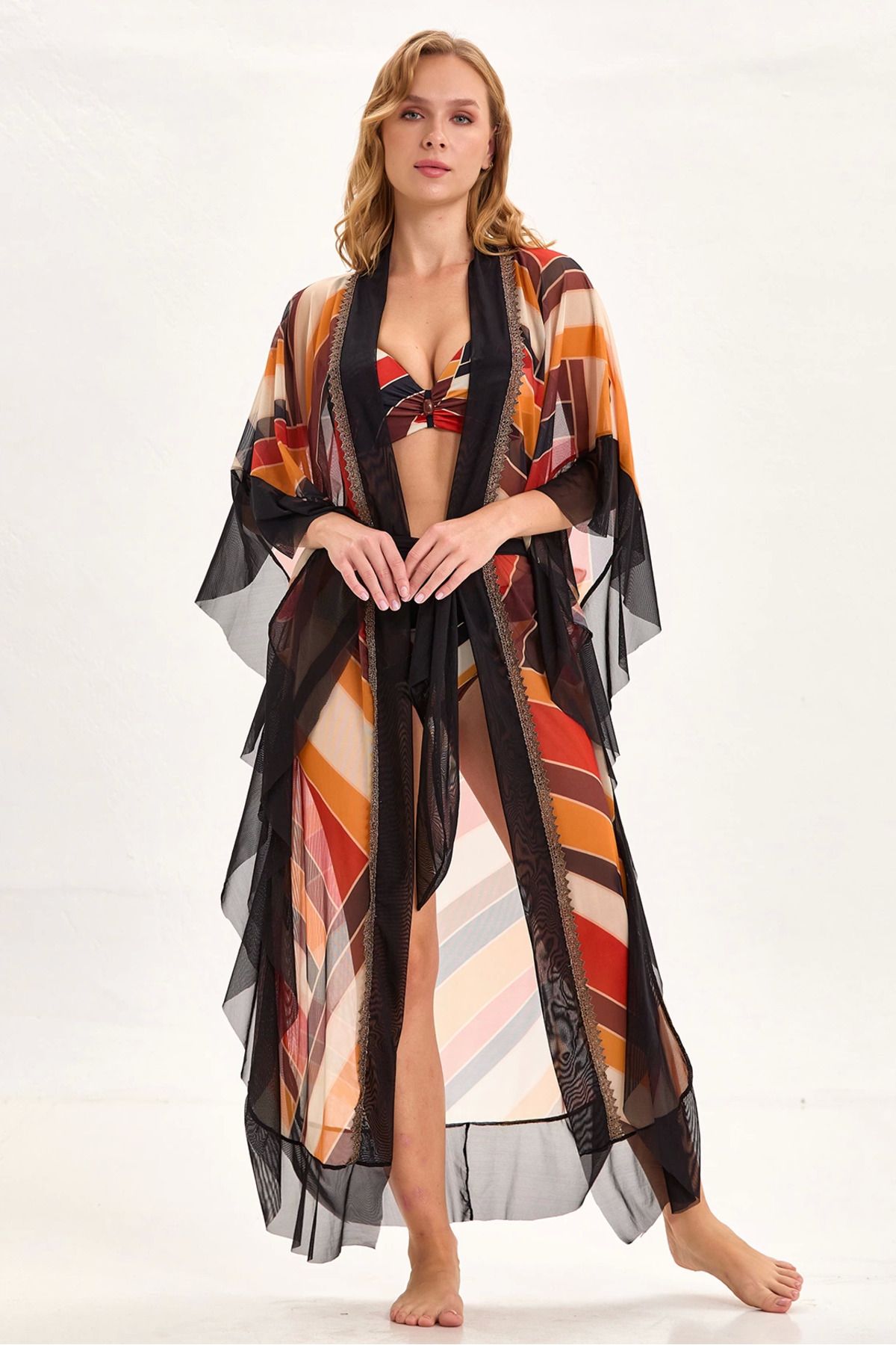 OEM Argento 2153-2064 Kuşaklı Kaftan