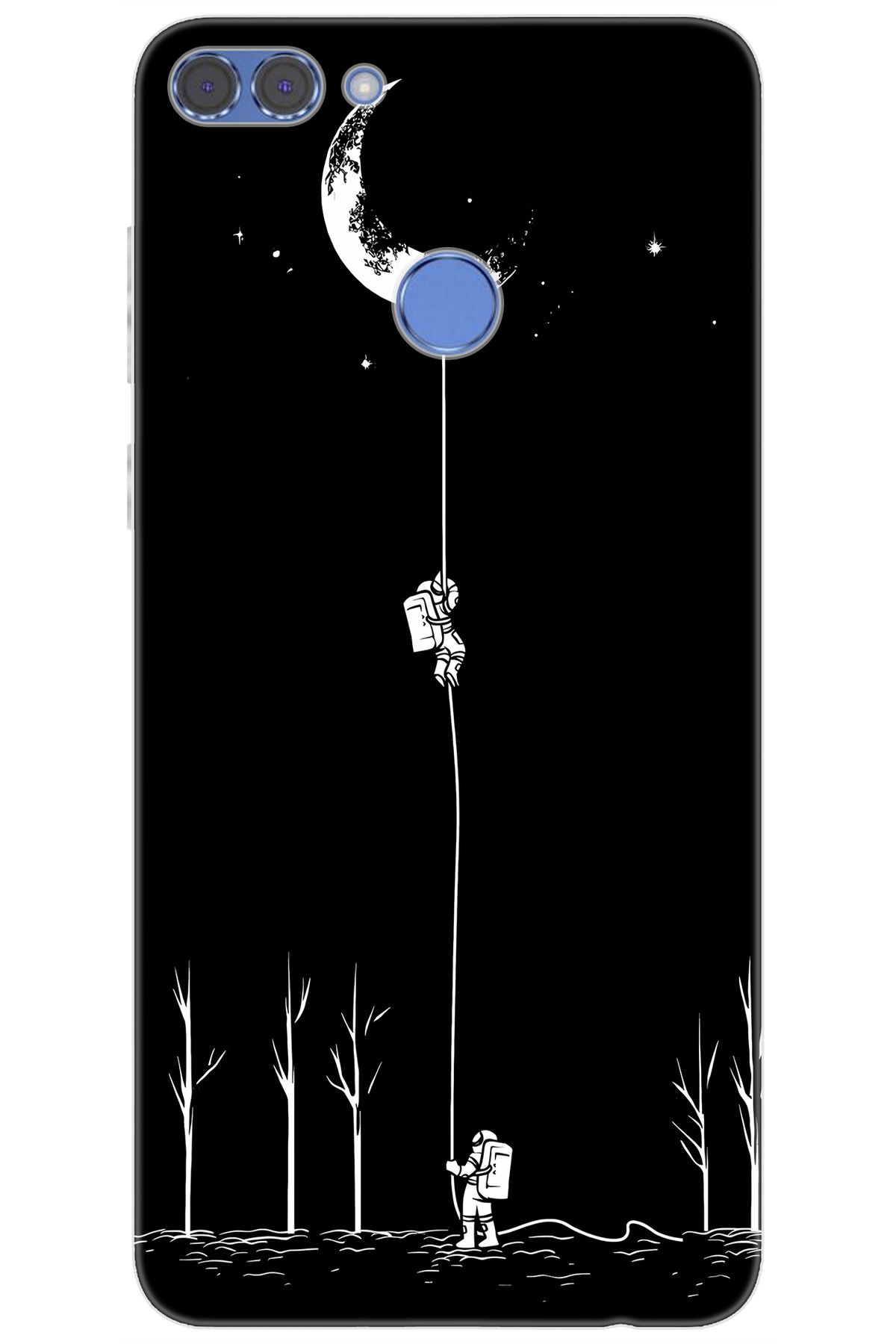 Ceppare Huawei Y9 2018 (FLA-LX1/LX2) Uyumlu Kılıf Desen Baskılı Silikon Astronot Serisi STK:1006 CP-KLkf5fn