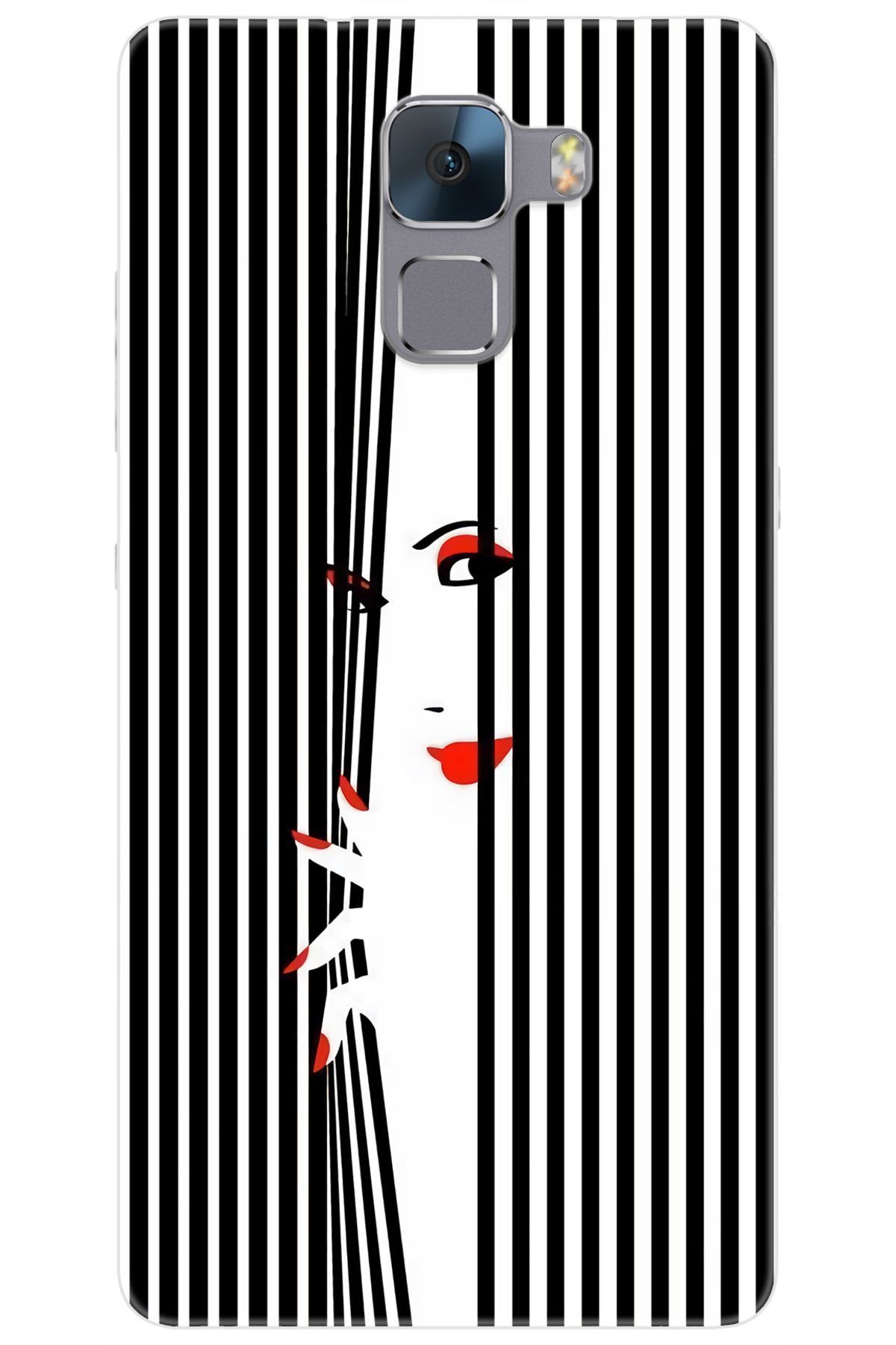 Ceppare Huawei Honor 7 (PLK-L01) Uyumlu Kılıf Desenli Silikon Saklambaç Art Style STK:735 CP-ZvxgMWj